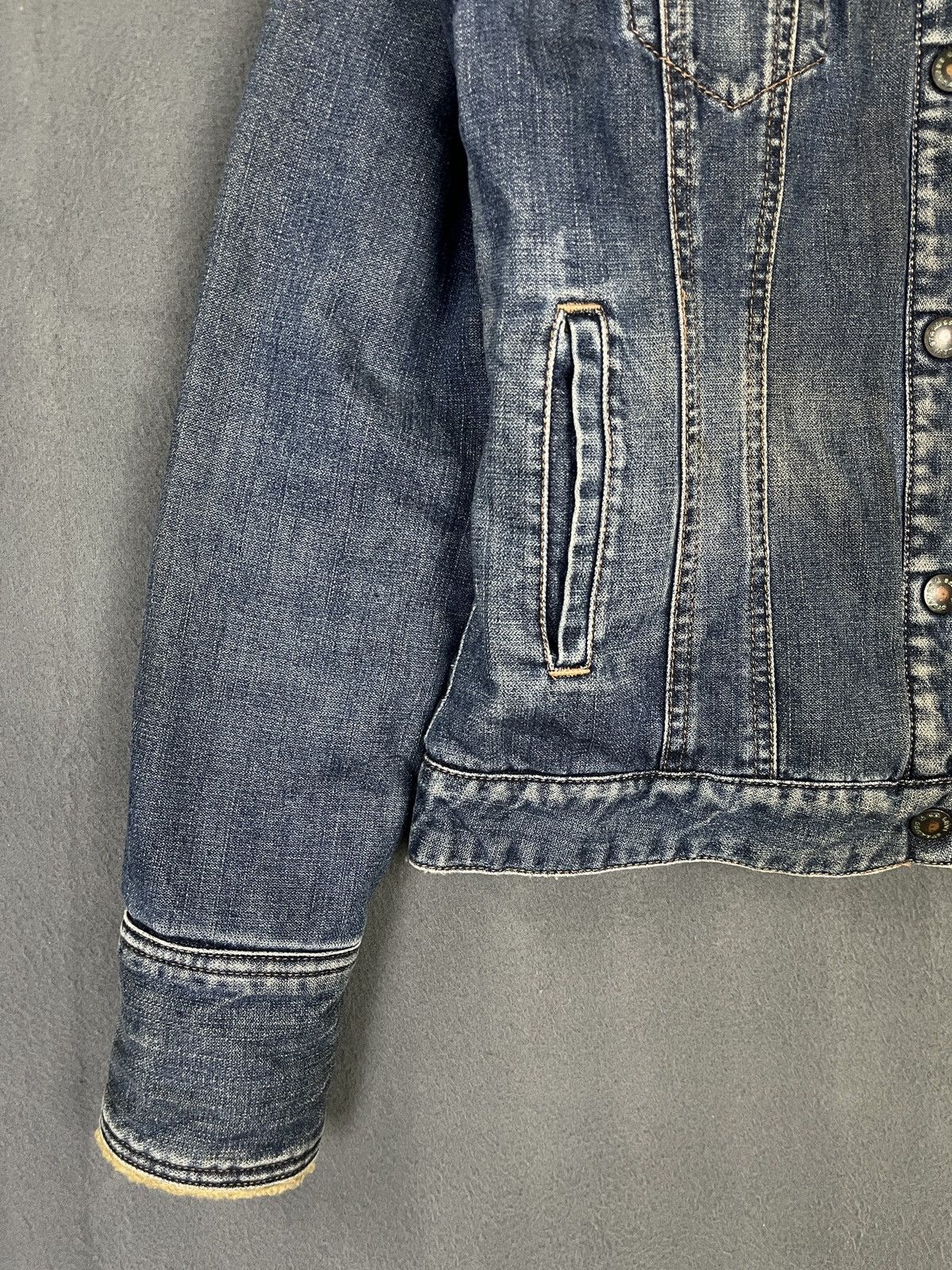 Levi's × Levi's Vintage Clothing Levis Denim Jacket Mandarin Collar Sherpa Lined Size M / US 6-8 / IT 42-44 - 4 Thumbnail