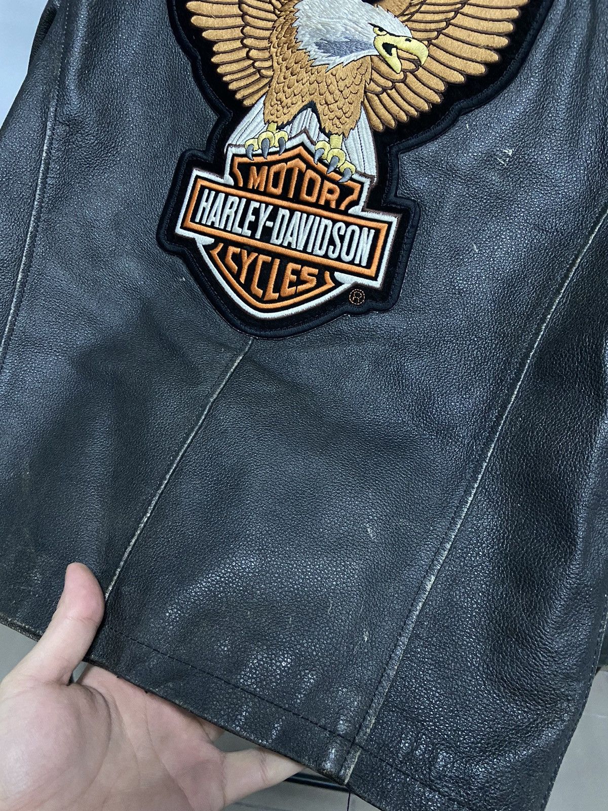 Harley Davidson × Vintage Harley Davidson leather jacket big logo eagle 🦅 moto vintage Size US M / EU 48-50 / 2 - 12 Thumbnail