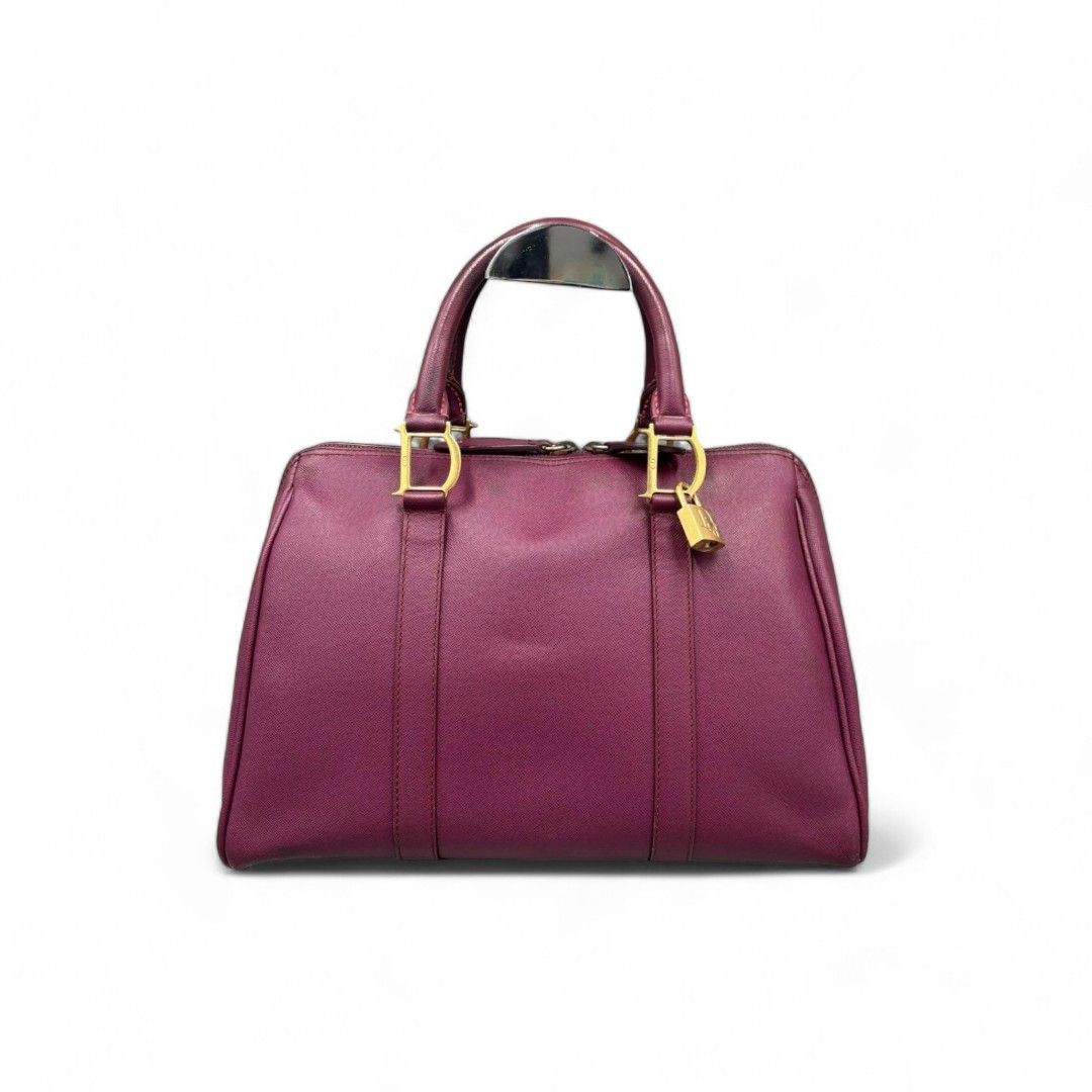 Dior Christian Dior - Cadena Dark Red Handbag Boston Leather Size ONE SIZE - 1 Thumbnail