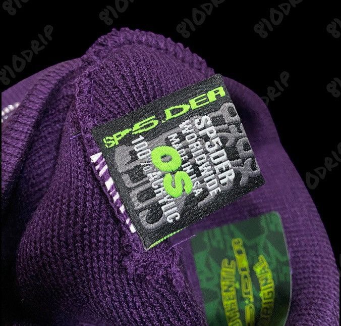 Sp5der Sp5der Rhinestone Web Beanie - Purple Size ONE SIZE - 7 Thumbnail