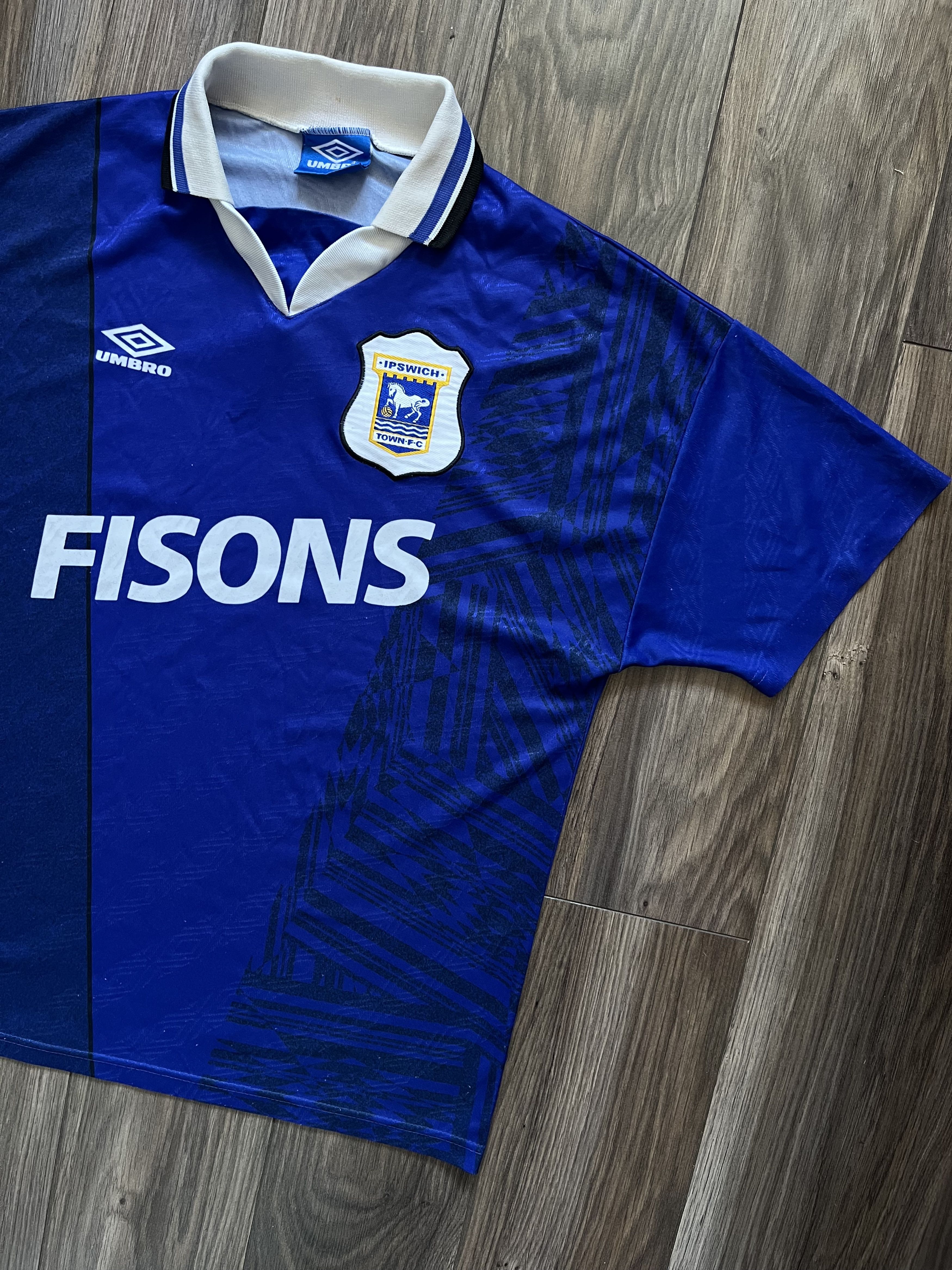 Umbro Vintage Ipswich Town 1994-1995 Umbro Home Foorball Shirt Size US L / EU 52-54 / 3 - 2 Thumbnail