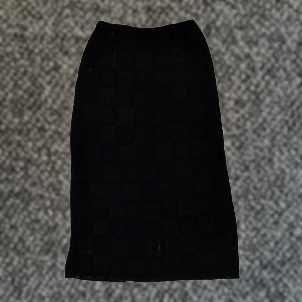 Vintage L'ALTRA MODA Womens Black Geometric Viscose Straight Skirt IT 40 Small W26 Size 28" / US 6 / IT 42 - 1 Thumbnail