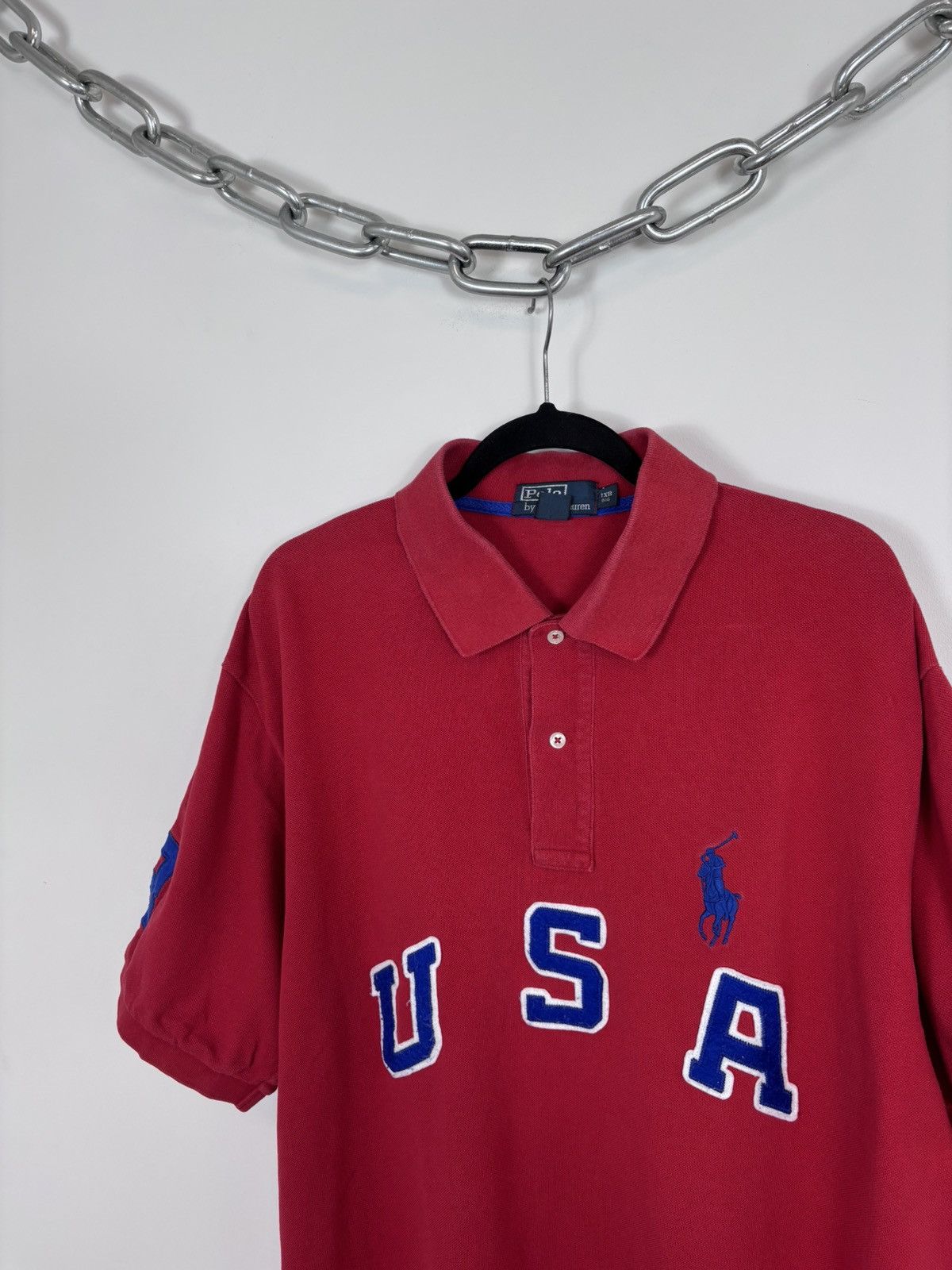 Polo Ralph Lauren Vintage Polo Ralph Lauren USA Big Embroidery Logo Polo Shirt Size US XL / EU 56 / 4 - 8 Thumbnail