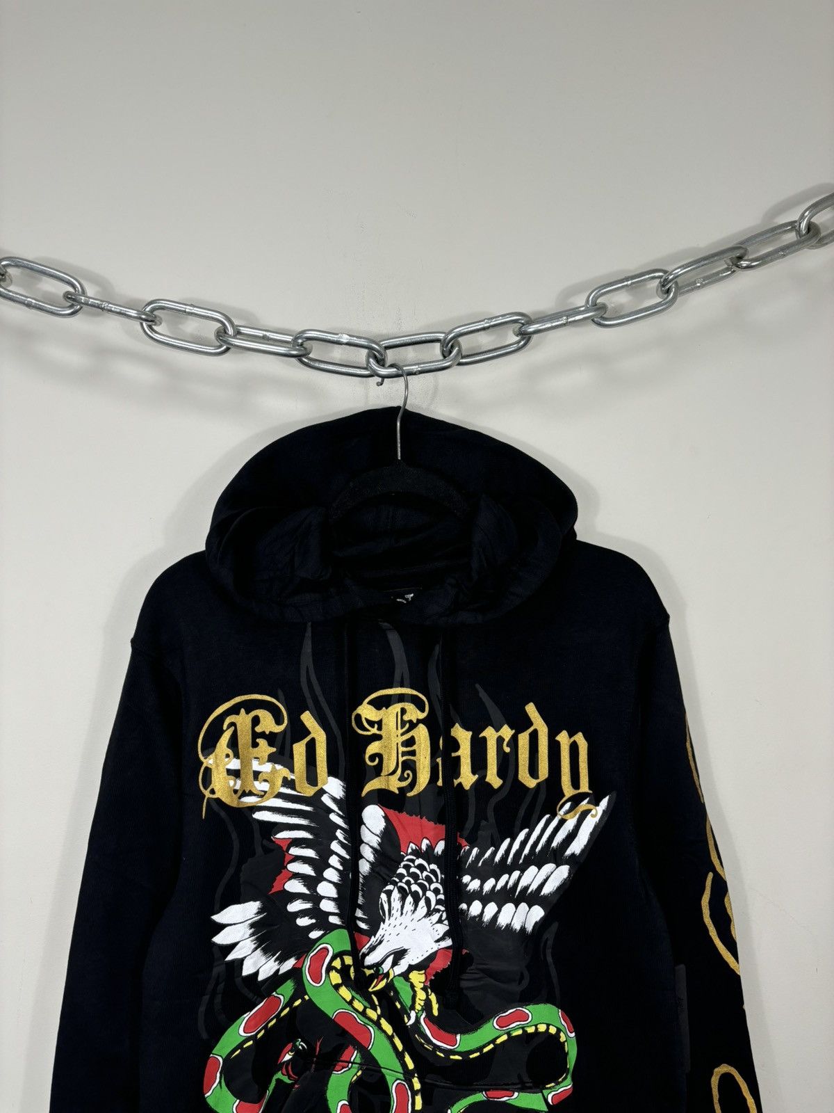 Christian Audigier Ed Hardy NEW Eagle Snake Logo Hype Y2K Tattoo Black Hoodie Size US S / EU 44-46 / 1 - 3 Thumbnail