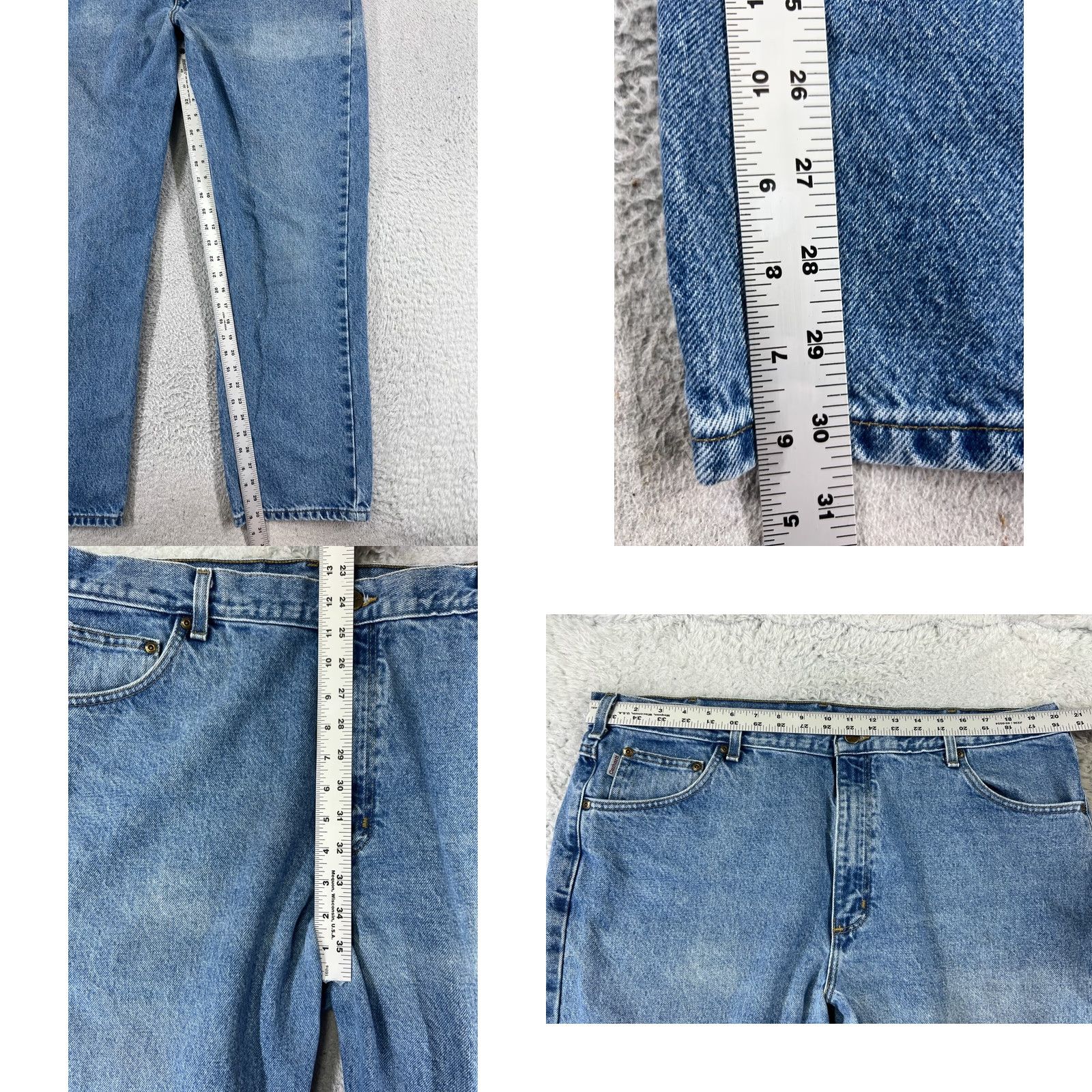 Carhartt Carhartt Jeans Mens 42 Blue Denim Traditional Fit 100% Cotton 42x32 Relaxed Bootcut Adult Regular Color Blue Mens Jeans Size US 42 / EU 58 - 8 Thumbnail