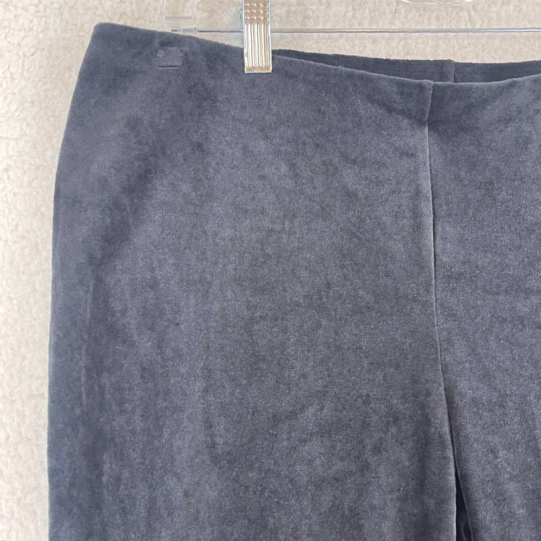 J. Jill Pure J. Jill Black Velour Pull On Straight Leg Pants Womens 1X Mid-Rise Casual Comfortable Easy Care Size 40" / US 18 - 4 Thumbnail