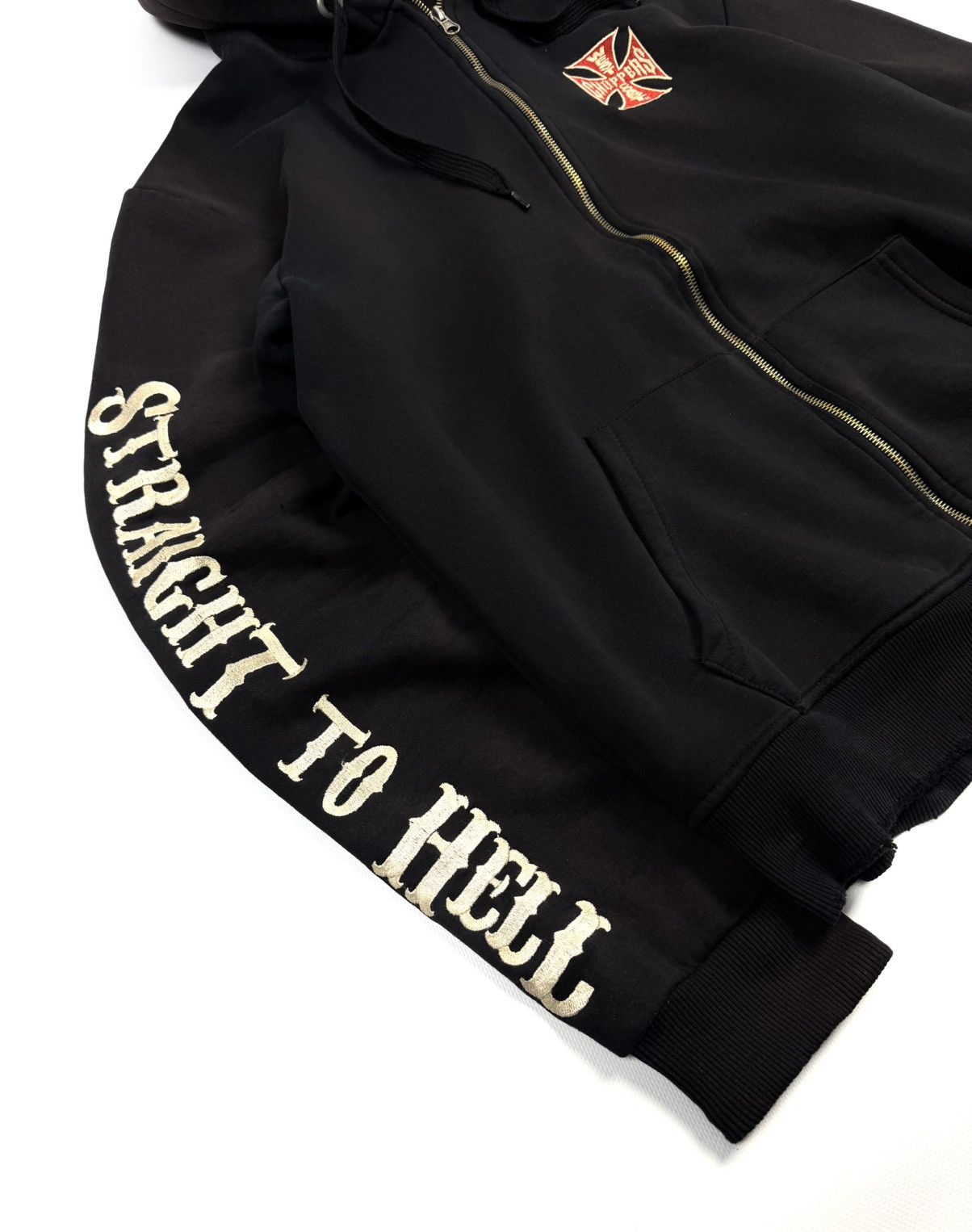 West Coast Choppers West Coast Choppers Faded Zip Hoodie Straight To Hell Y2K Size US L / EU 52-54 / 3 - 7 Thumbnail