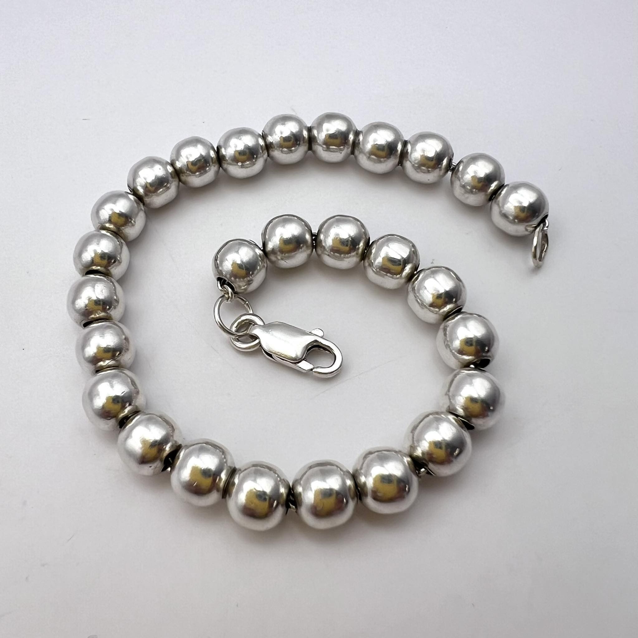 Vintage Fine Vintage Sterling Silver Beads Jewelry Bracelet 13.5 gr Size ONE SIZE - 2 Thumbnail