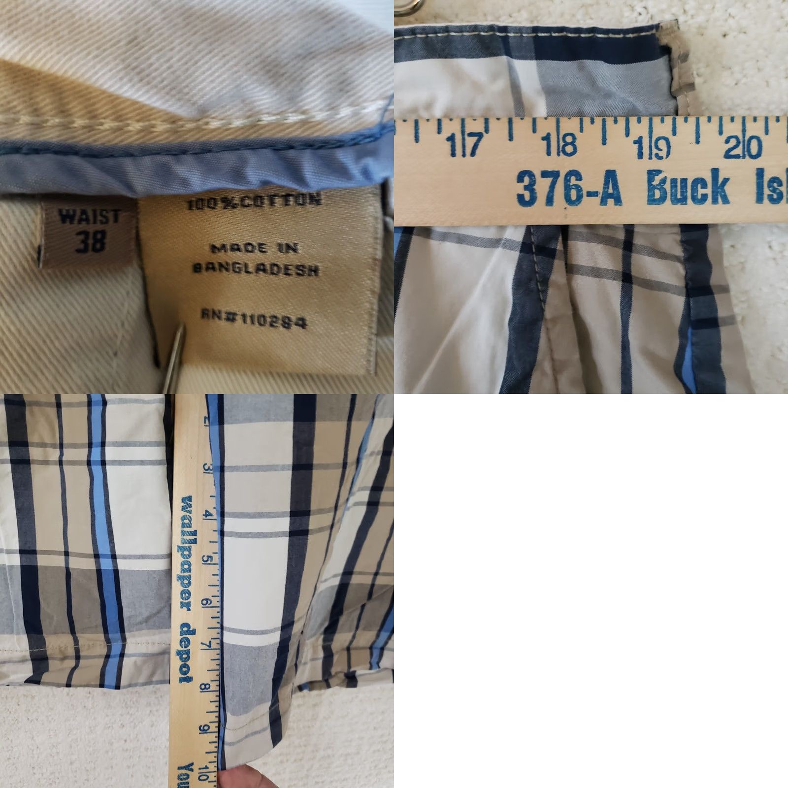 Bills Khakis Bills Khakis Men's 38 Khaki Navy Black & White Plaid Cotton Shorts Size US 38 / EU 54 - 9 Thumbnail
