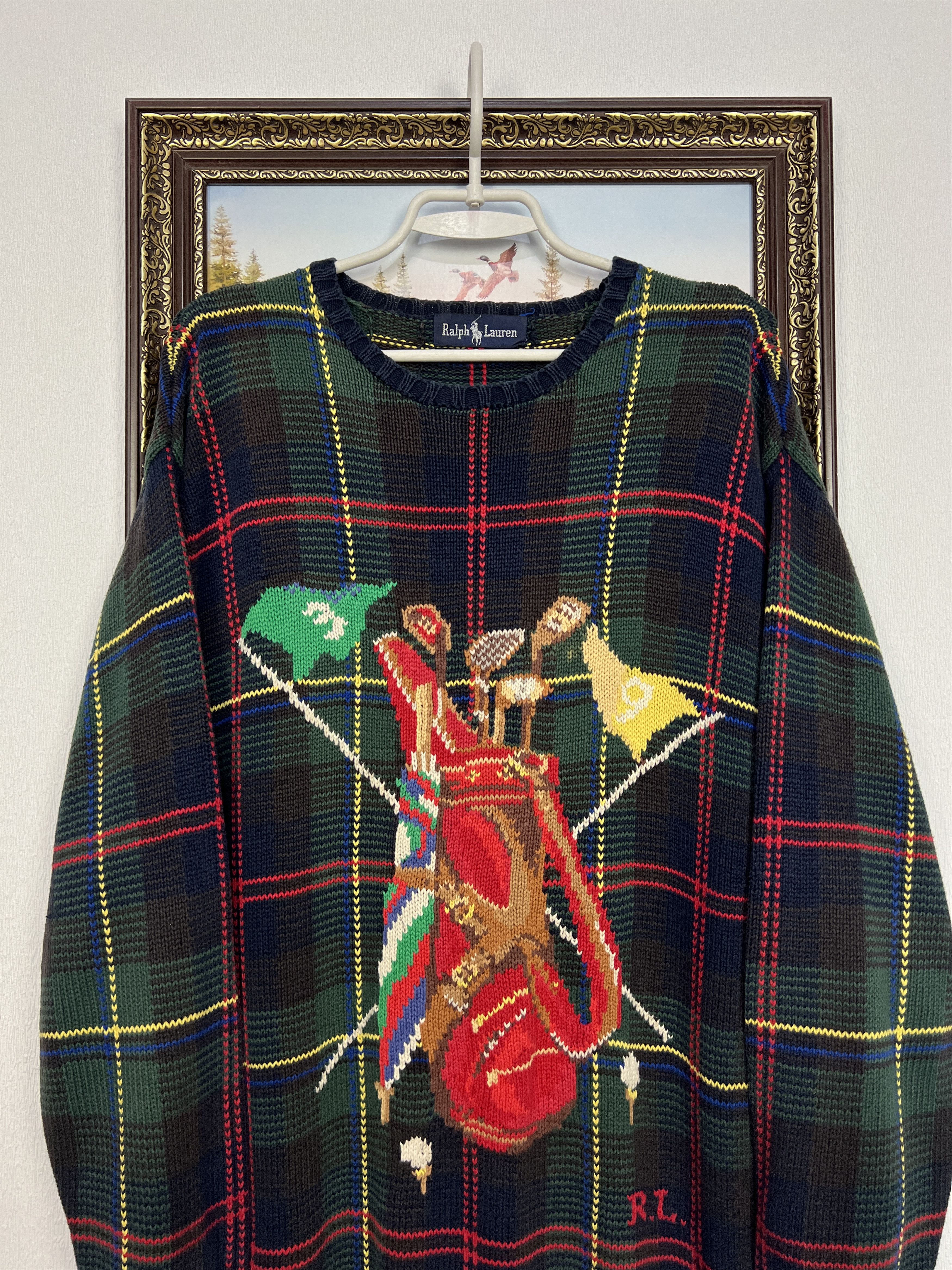 Ralph Lauren Vintage Ralph Lauren Golf Bag Striped Knit Sweater Pullover Size US M / EU 48-50 / 2 - 2 Thumbnail