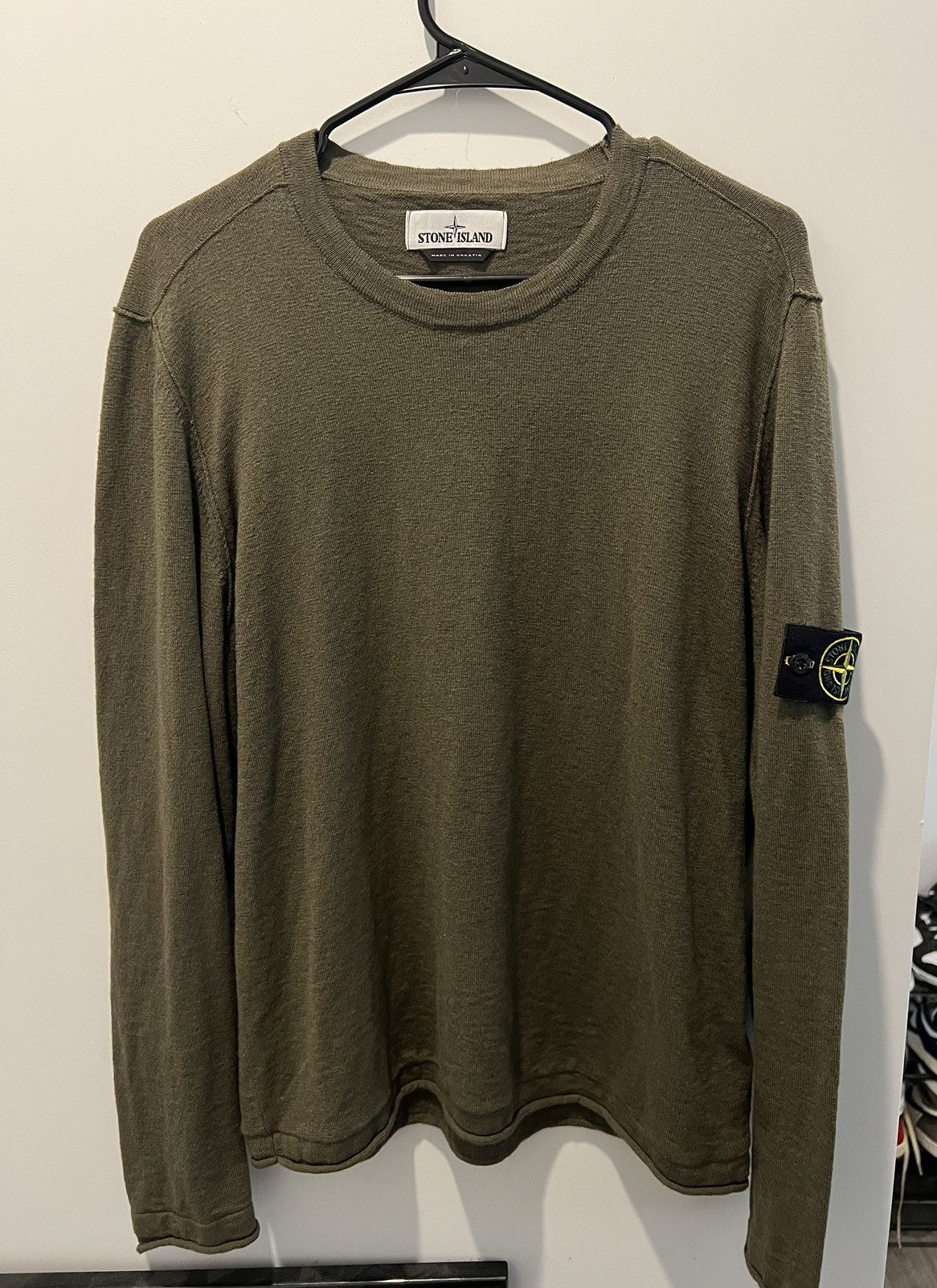 image of Stone Island Crewneck Sweater in Green, Men's (Size XL)