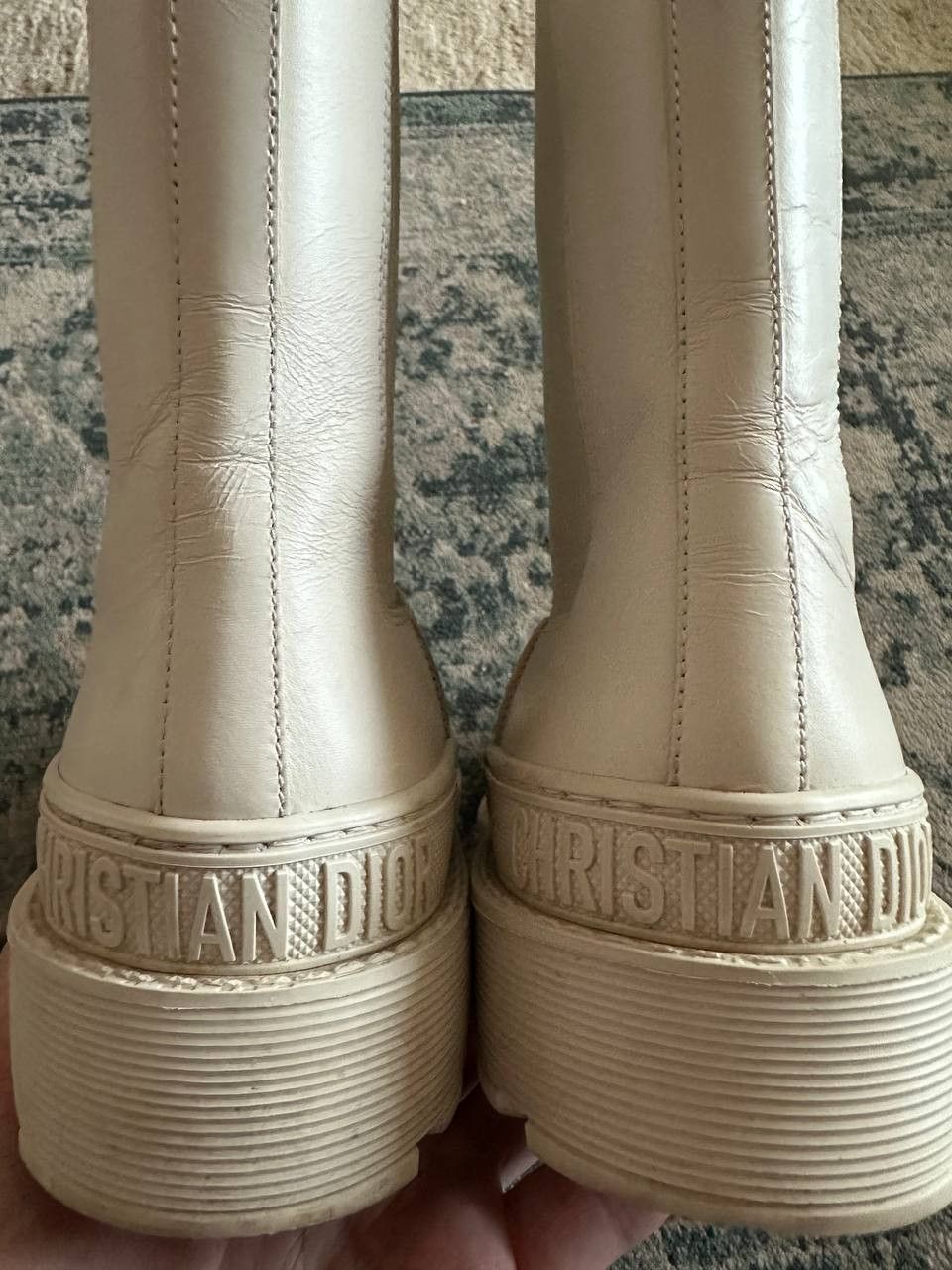 Dior Dior White Chelsea Leather Ankle Boots Size US 7 / IT 37 - 4 Thumbnail