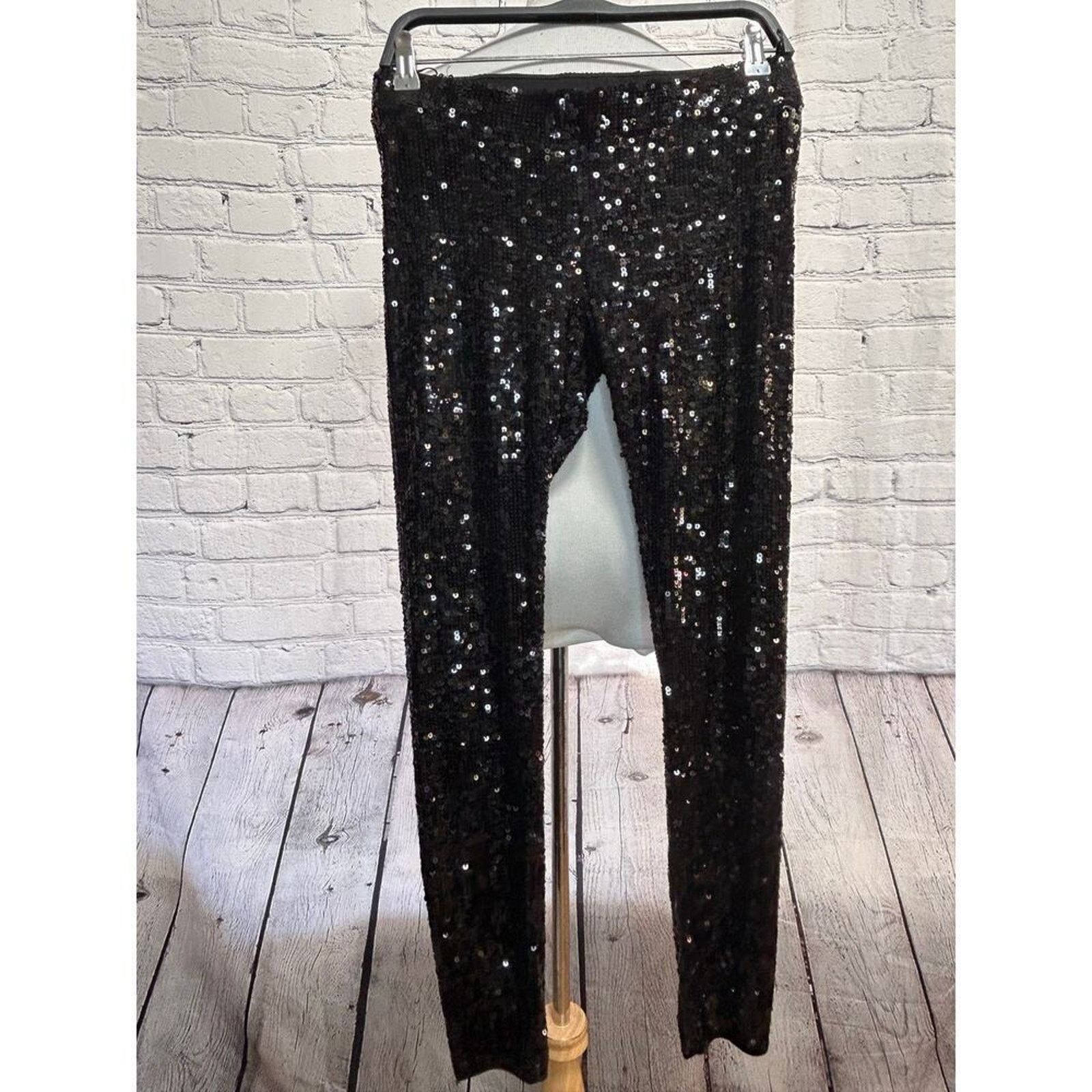 Express Express- High Waisted Sequin Leggings Size 28" / US 6 / IT 42 - 3 Thumbnail