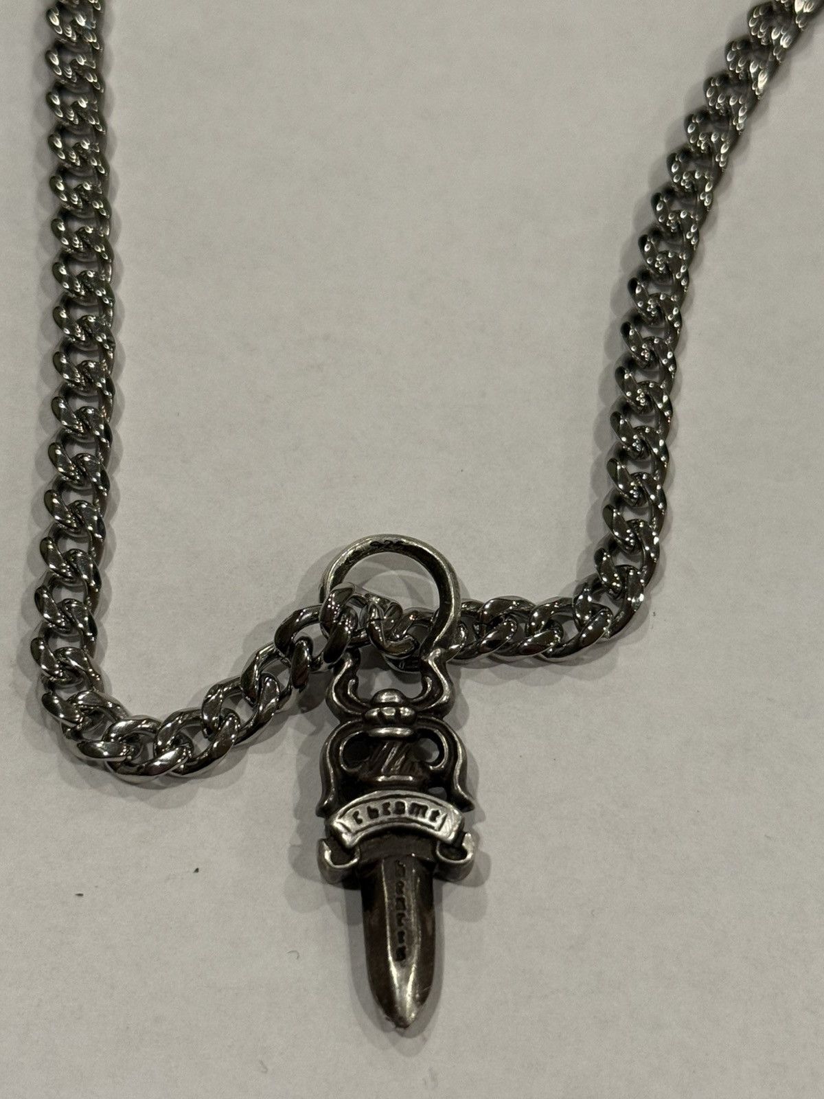 Chrome Hearts Chrome Hearts Dagger Pendant Cuban Link Chain Necklace 925 Size ONE SIZE - 7 Thumbnail