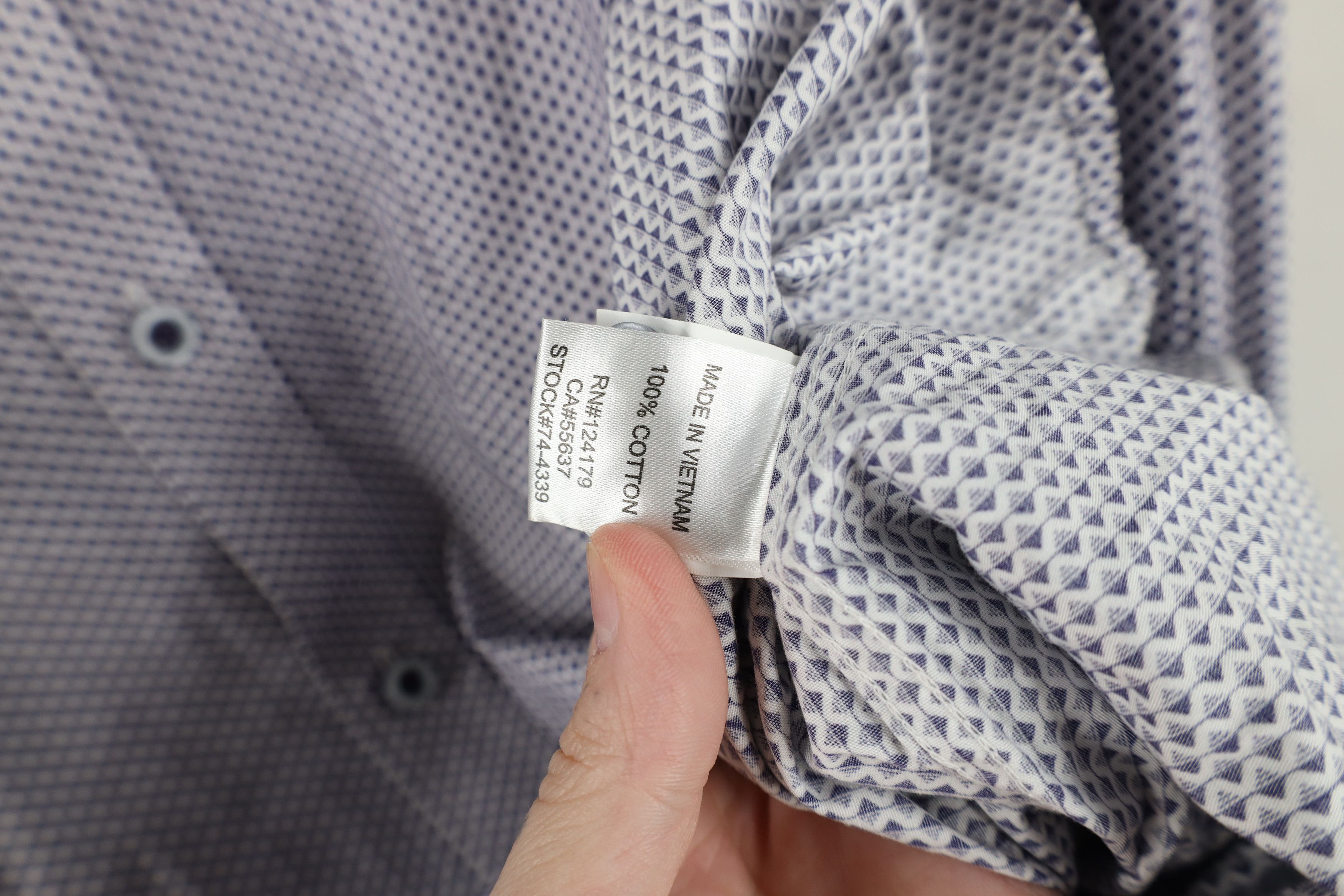 Johnston & Murphy Johnston & Murphy Geometric Collared Button Shirt Cotton Size US XL / EU 56 / 4 - 12 Thumbnail