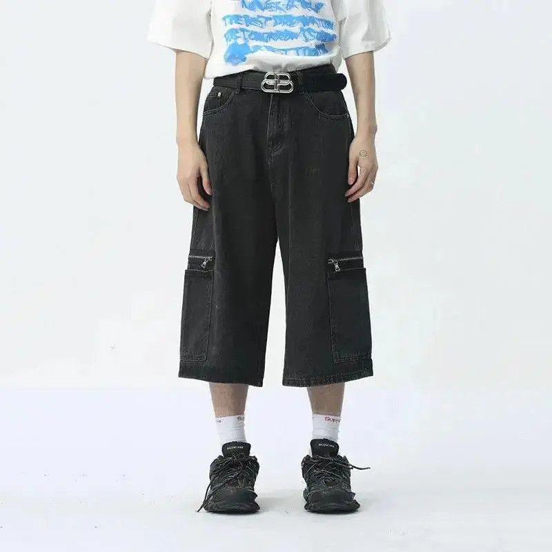 Japanese Brand Retro Washed Black Cargo Pockets Baggy Jorts Shorts Size US 30 / EU 46 - 6 Thumbnail
