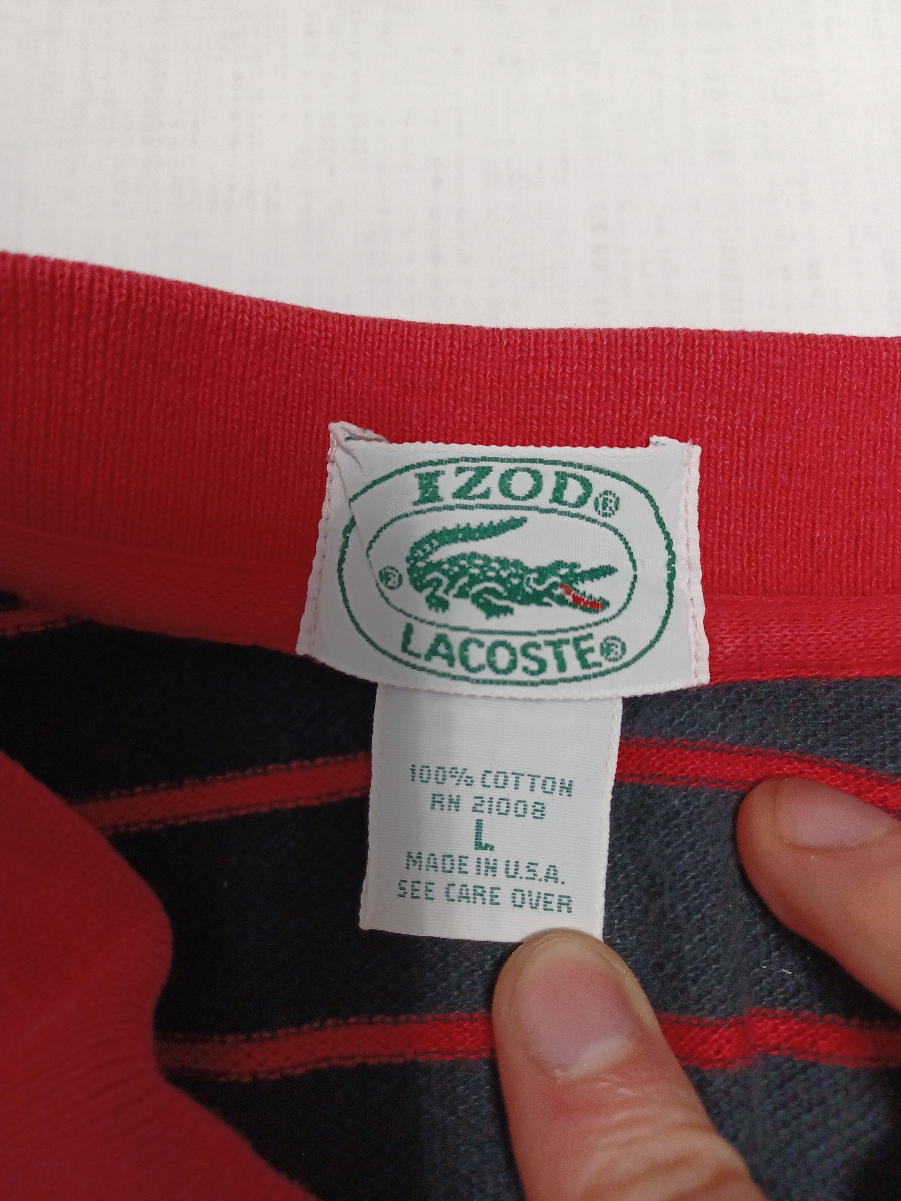 Lacoste IZOD LACOSTE MADE IN USA VINTAGE STRIPED POLO SHIRT Size US L / EU 52-54 / 3 - 4 Thumbnail