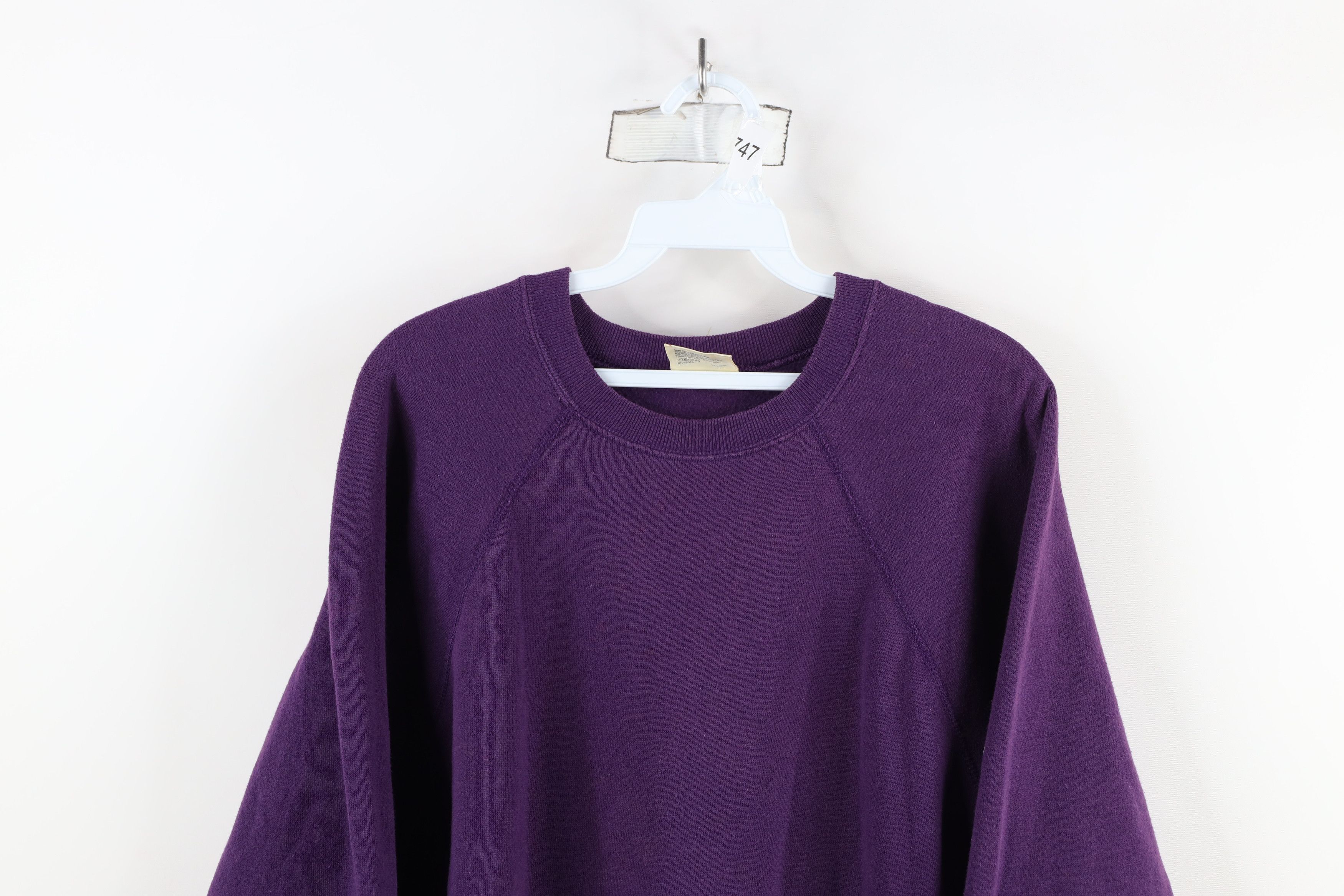 Vintage Vintage 90s Streetwear Blank Raglan Crewneck Sweatshirt USA Size L / US 10 / IT 46 - 2 Thumbnail
