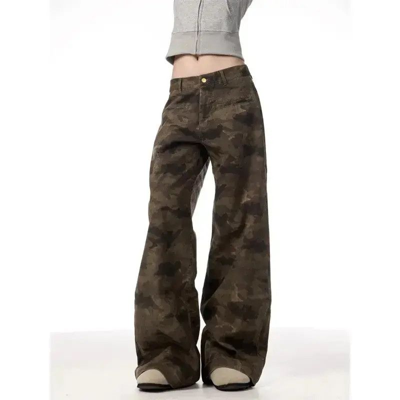 Japanese Brand Retro loose straight leg wide leg camouflage jeans Size US 32 / EU 48 - 3 Thumbnail