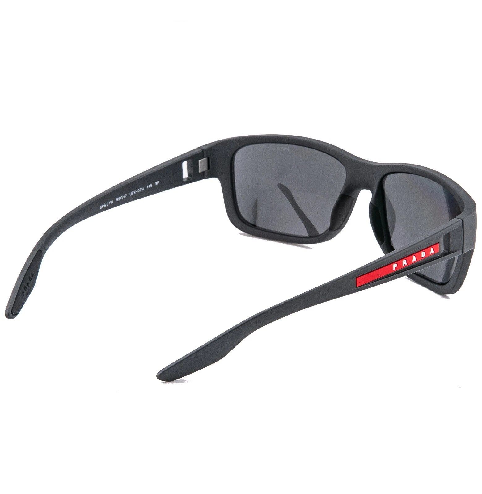 Prada PRADA 01W Linea Rossa Sport Sunglasses Gray Pilot PS01WS Size ONE SIZE - 5 Thumbnail