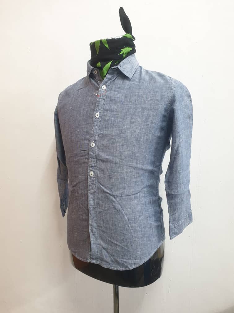 ABAHOUSE Abahouse Japanese brand blue colour chambray shirt Size US S / EU 44-46 / 1 - 12 Thumbnail