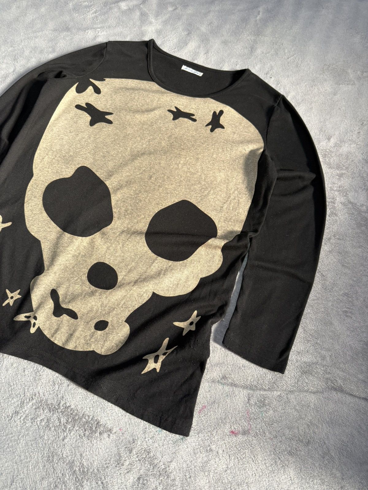 Japanese Brand Bobo Softcore Goth Abstract Skull Play Or Die Print Tee Size US M / EU 48-50 / 2 - 2 Thumbnail