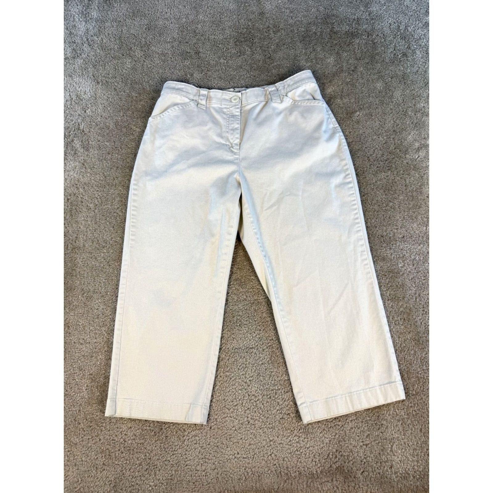 Vintage LL BEAN Pants Capris Crop Women’s Size 14 Khaki Stretch Boho Size 36" / US 14 / IT 50 - 2 Thumbnail