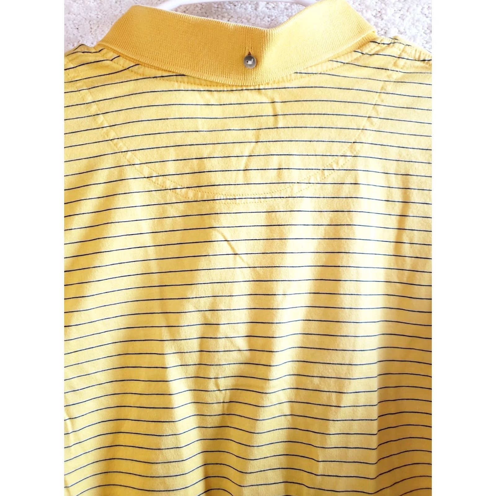 Vintage Devon Harris Polo Shirt Men XL Yellow Striped Short Sleeve Golf Casual Shirt Size US XL / EU 56 / 4 - 7 Thumbnail