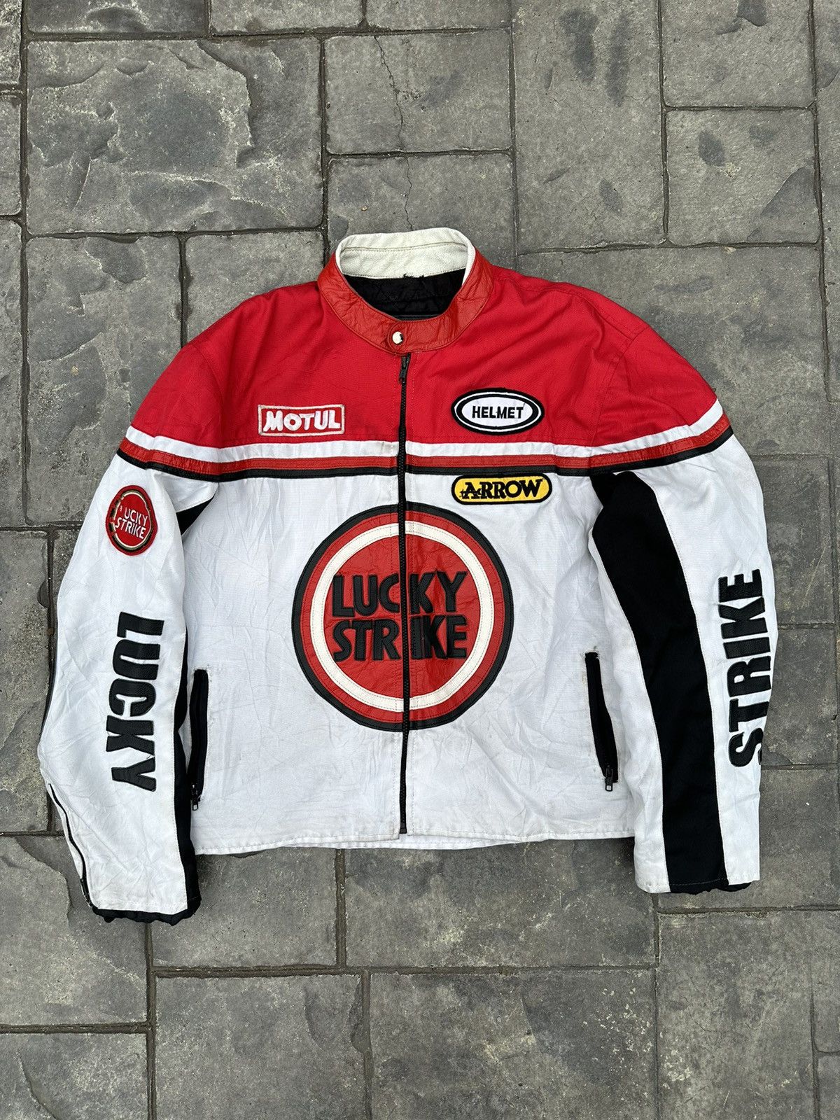 image of Lucky Strike Racing Jacket in White, Men's (Size XL)