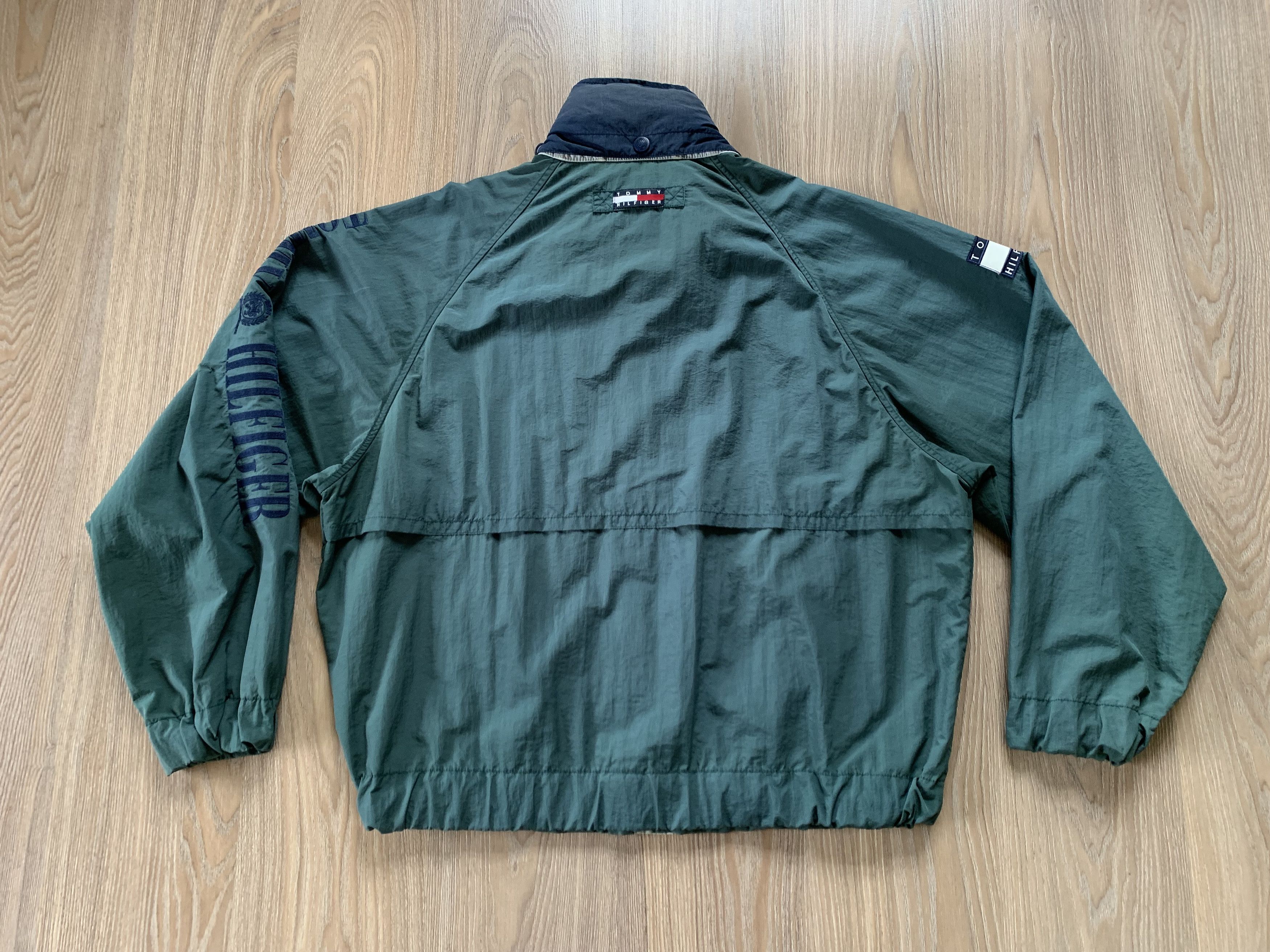 Tommy Hilfiger × Vintage Vintage Tommy Hilfiger Green Windbreaker Jacket 90s Size US XXL / EU 58 / 5 - 14 Thumbnail