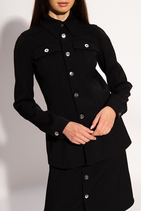Bottega Veneta o1y0725 Solid Color Shirt in Black Size XS / US 0-2 / IT 36-38 - 2 Thumbnail