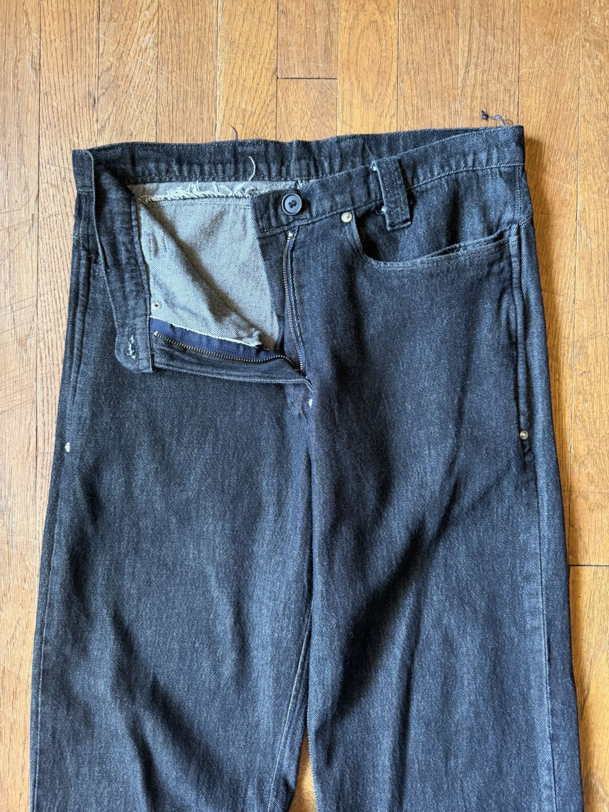 Other Black Japanese denim jeans with raw frayed hem finish Size US 32 / EU 48 - 2 Thumbnail