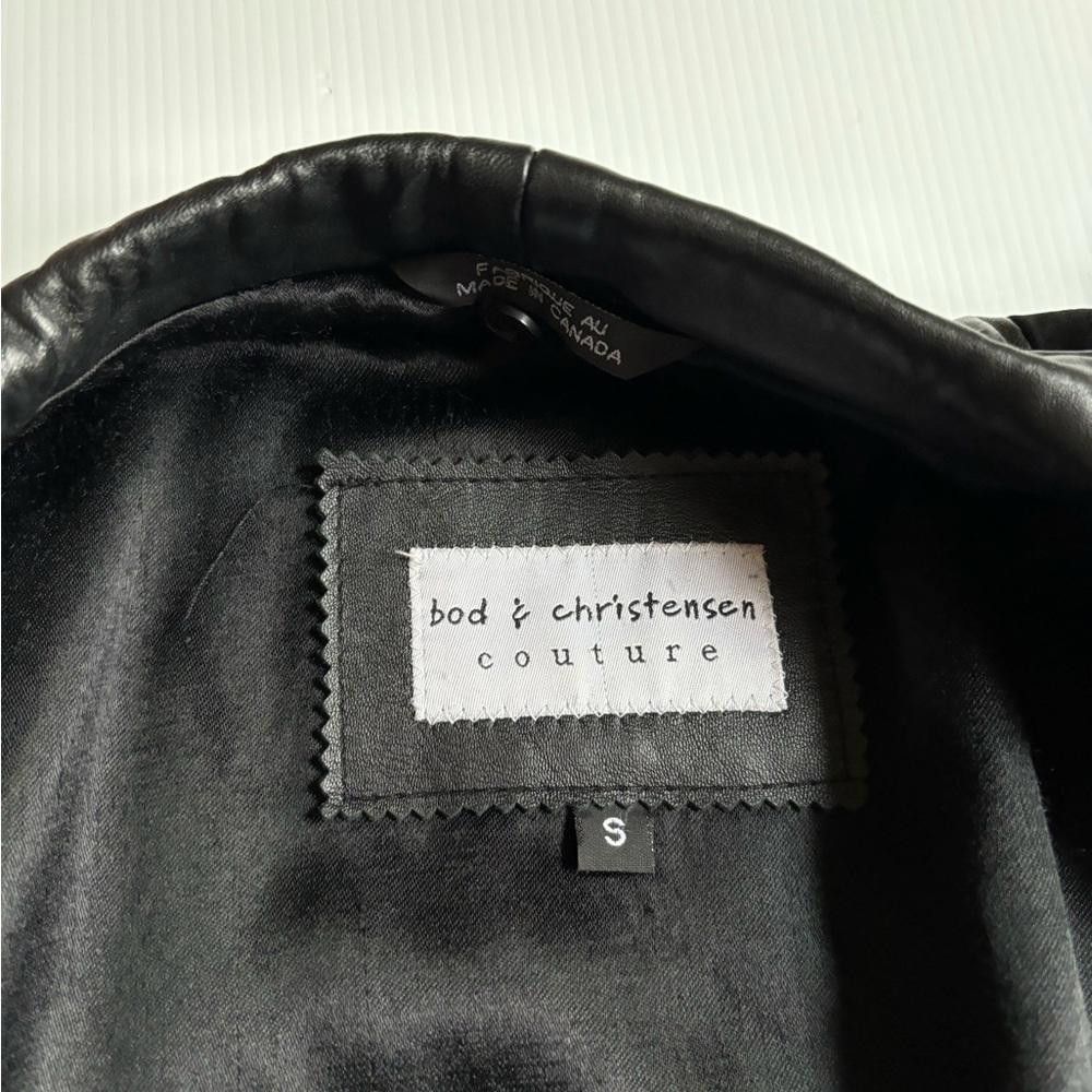 Designer Vintage 90s Bob & Christensen Couture Leather Coat Size US S / EU 44-46 / 1 - 4 Thumbnail