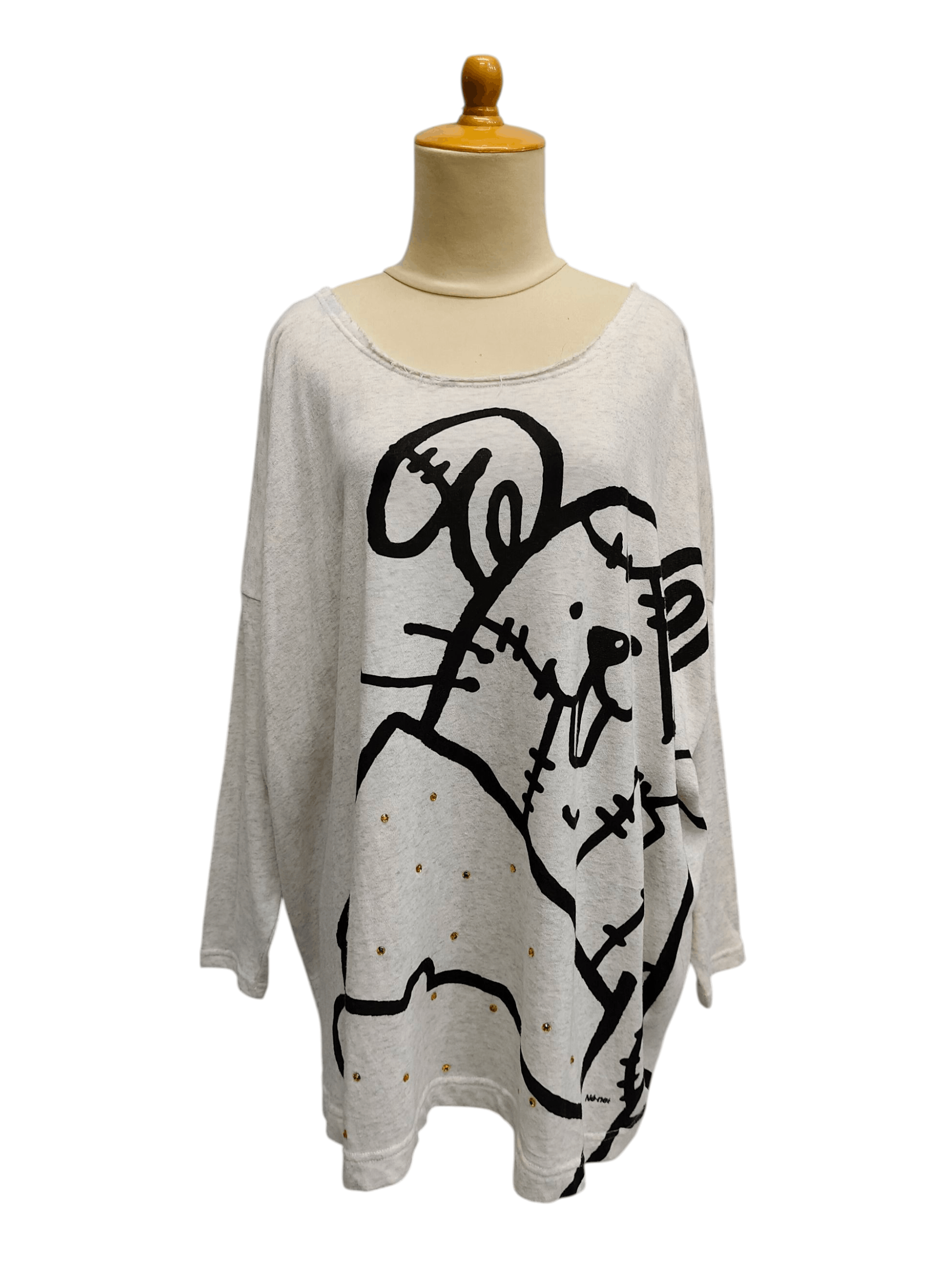 Ne-Net DOPE 🇯🇵 Ne-Net 🇯🇵 Mouse Graphic Bling Sweatshirt Size L / US 10 / IT 46 - 1 Thumbnail