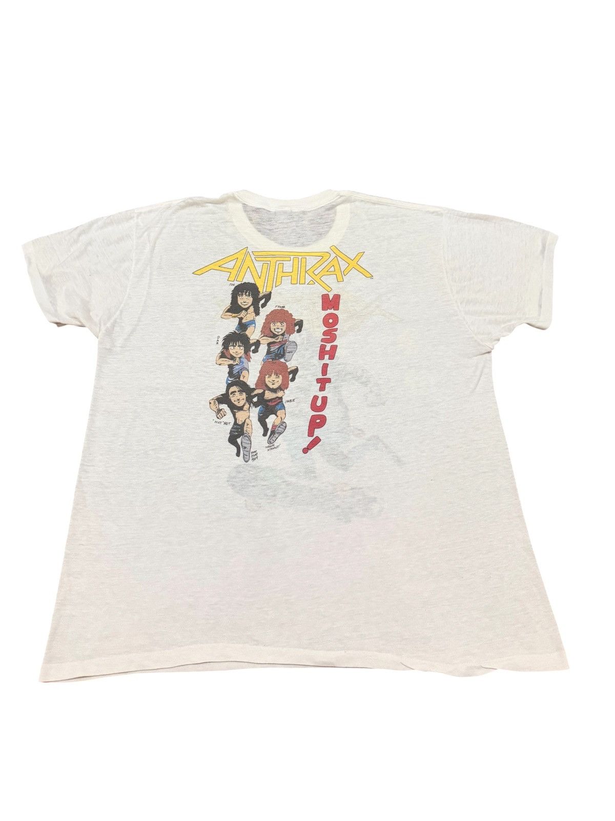 Band Tees Vintage 1987 Anthrax Mosh It Up Paper Thin band tshir Size US XL / EU 56 / 4 - 2 Thumbnail