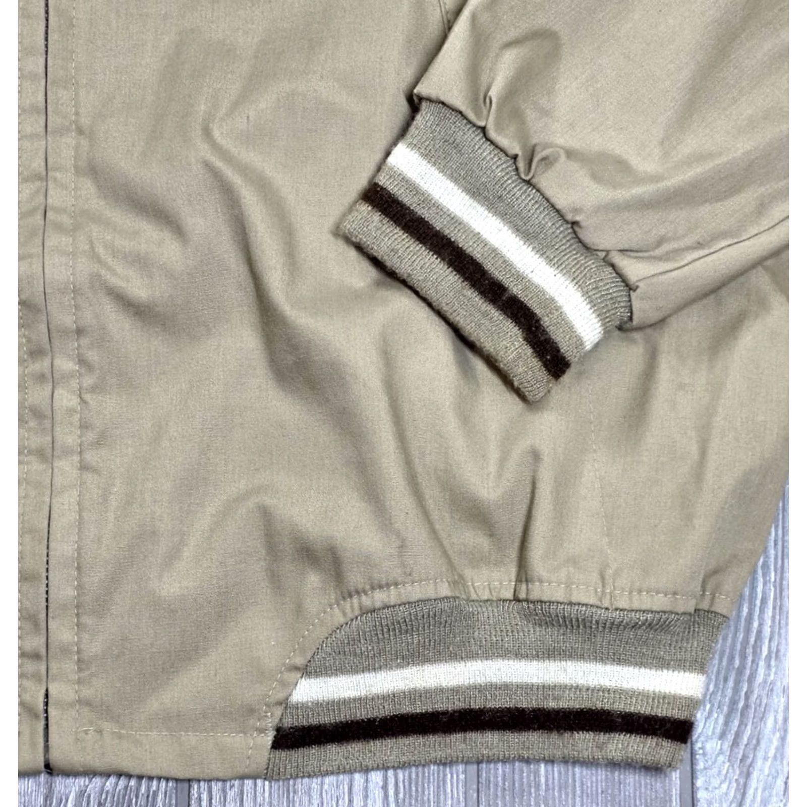 Sears VINTAGE Sears Braggin Dragon Bomber Jacket Beige XLT Tall Contrast trim Mens Jacket Size US XL / EU 56 / 4 - 5 Thumbnail