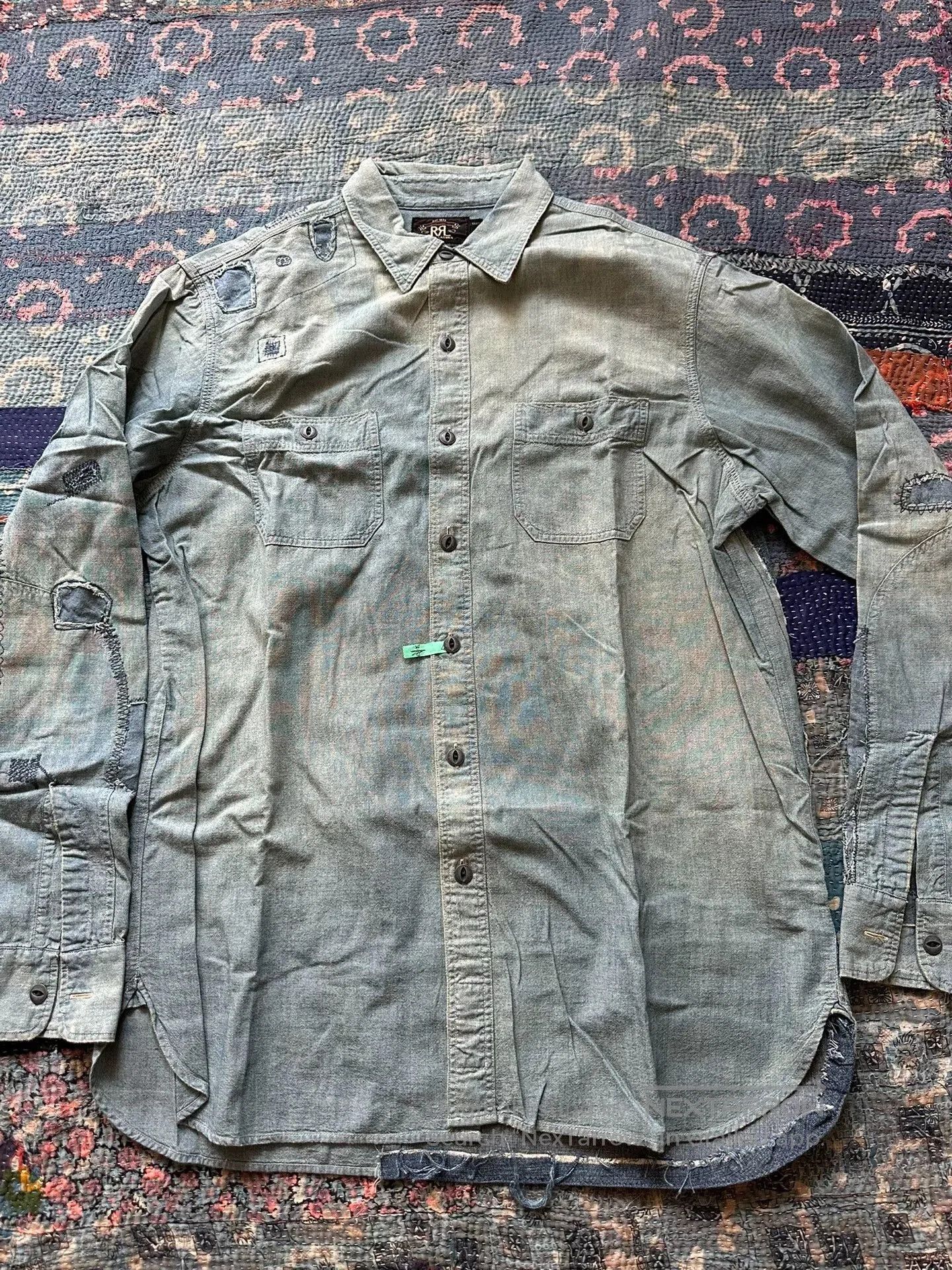 RRL Ralph Lauren rrl patchwork vintage long sleeve shirt. Size US L / EU 52-54 / 3 - 1 Thumbnail