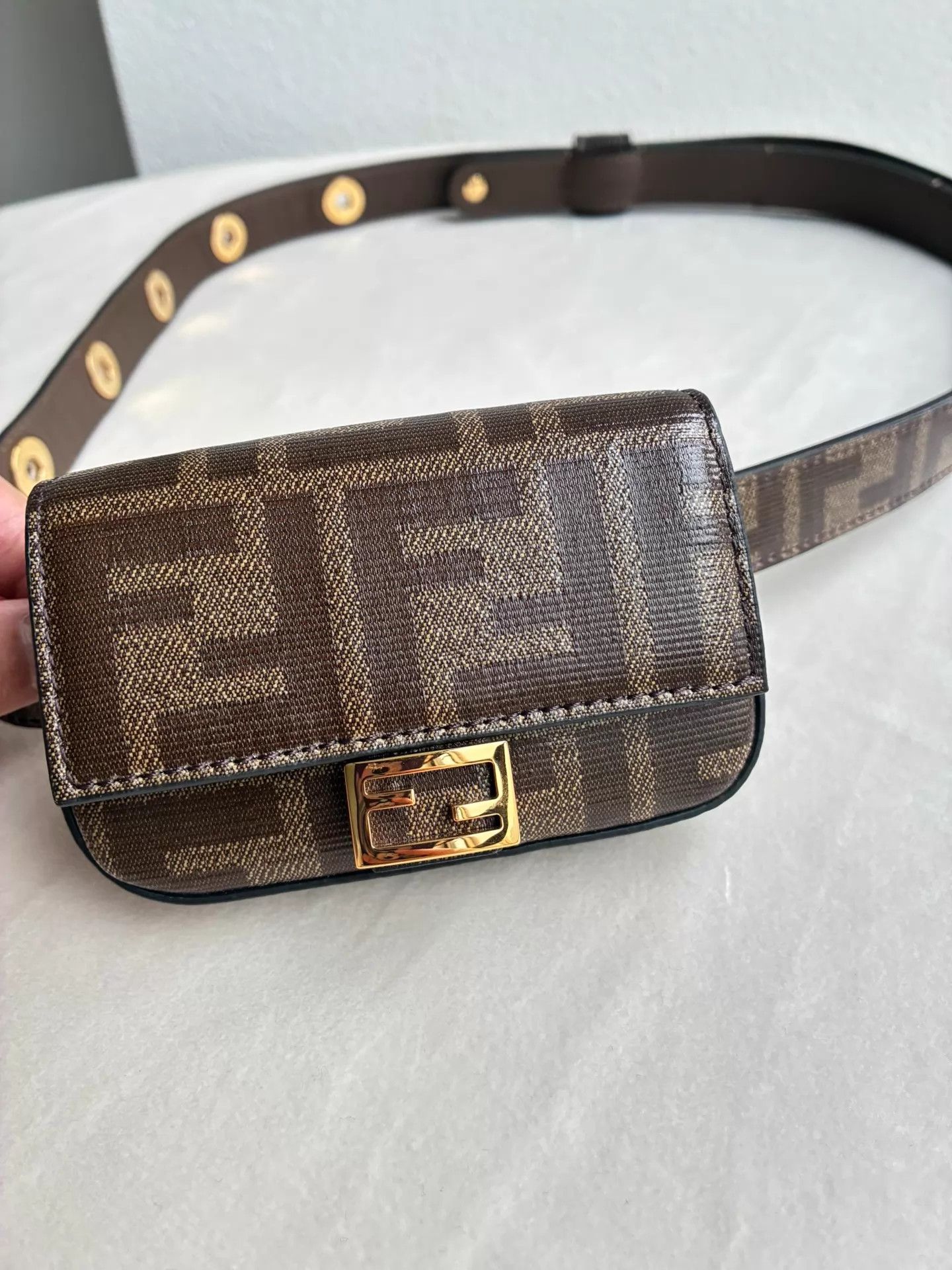 Fendi Fendi Baguette mini FF print waist bag Size ONE SIZE - 1 Thumbnail