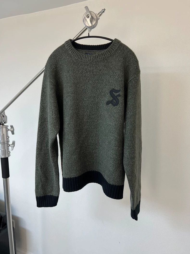 Stussy stussy Mottled green patchwork wool-blend embroidered sweat Size US M / EU 48-50 / 2 - 2 Thumbnail