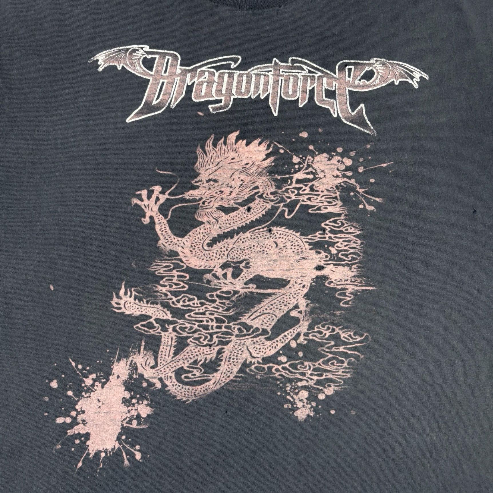 Delta VINTAGE Delta Y2K Dragonforce Band T Shirt XL Black Distressed Crew Neck Short Sleeve Graphic Print Men Size US XL / EU 56 / 4 - 6 Thumbnail