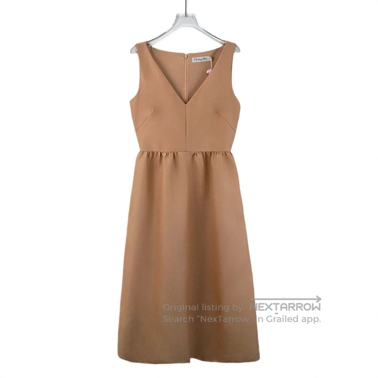 Dior christian dior beige wool silk sleeveless dress. Size M / US 6-8 / IT 42-44 - 1 Thumbnail