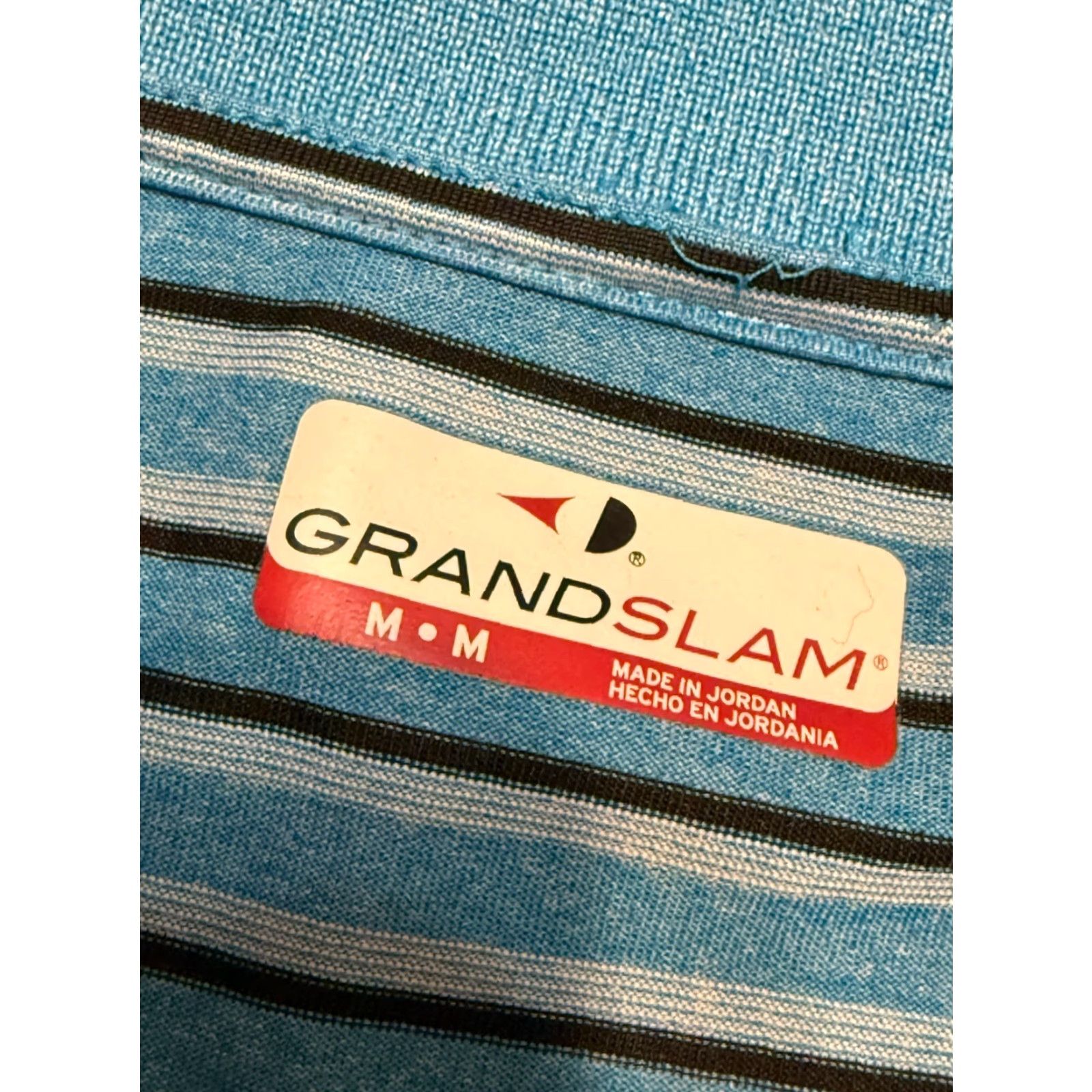 Vintage Grand Slam Shirt Polo Button Up Short Sleeve Striped Blue Medium Mens Regular Size M Size US M / EU 48-50 / 2 - 4 Thumbnail