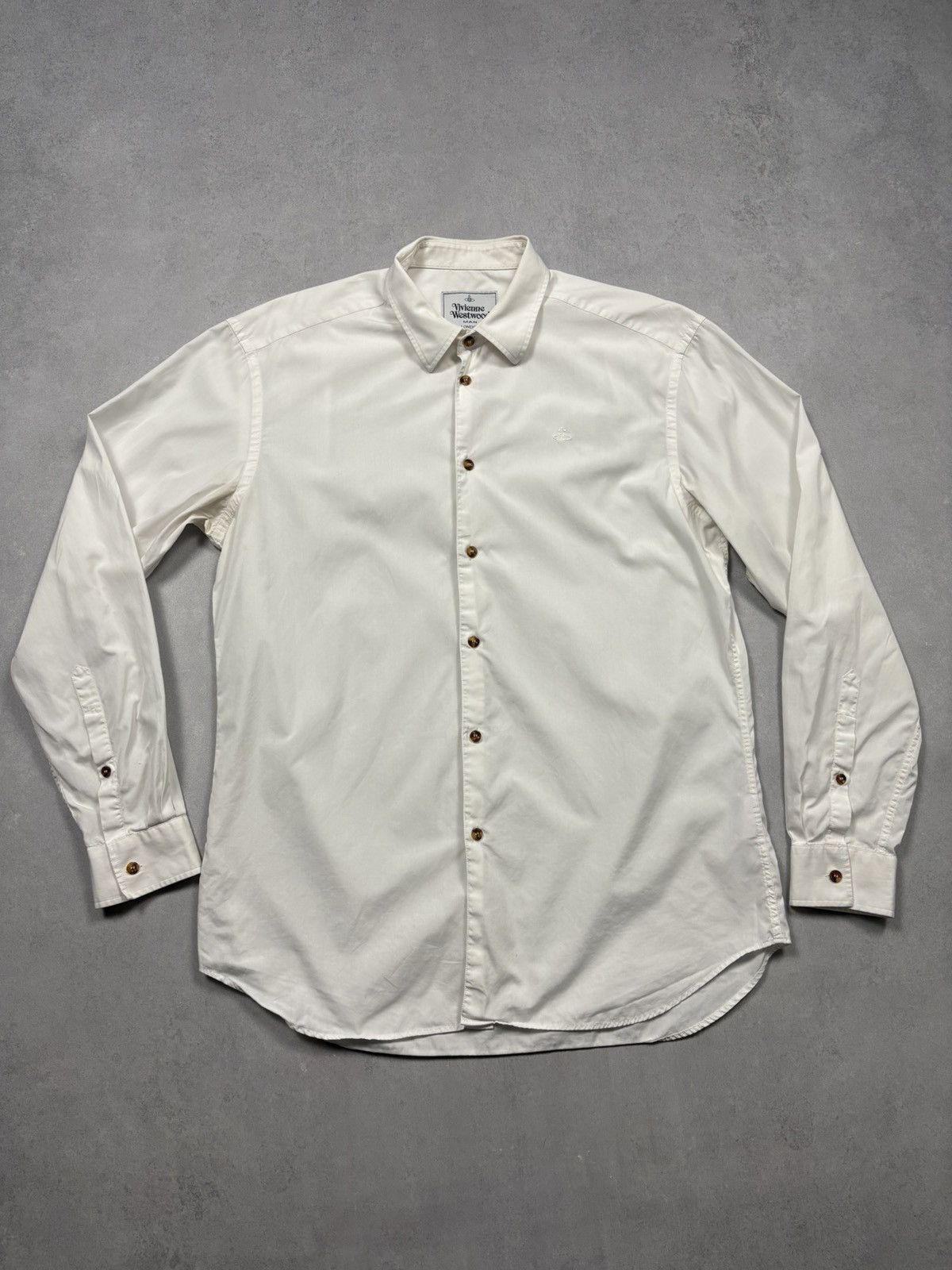 Vivienne Westwood SS15 Vivienne Westwood Orb Small Logo White Button Up Shirt Size US L / EU 52-54 / 3 - 1 Thumbnail