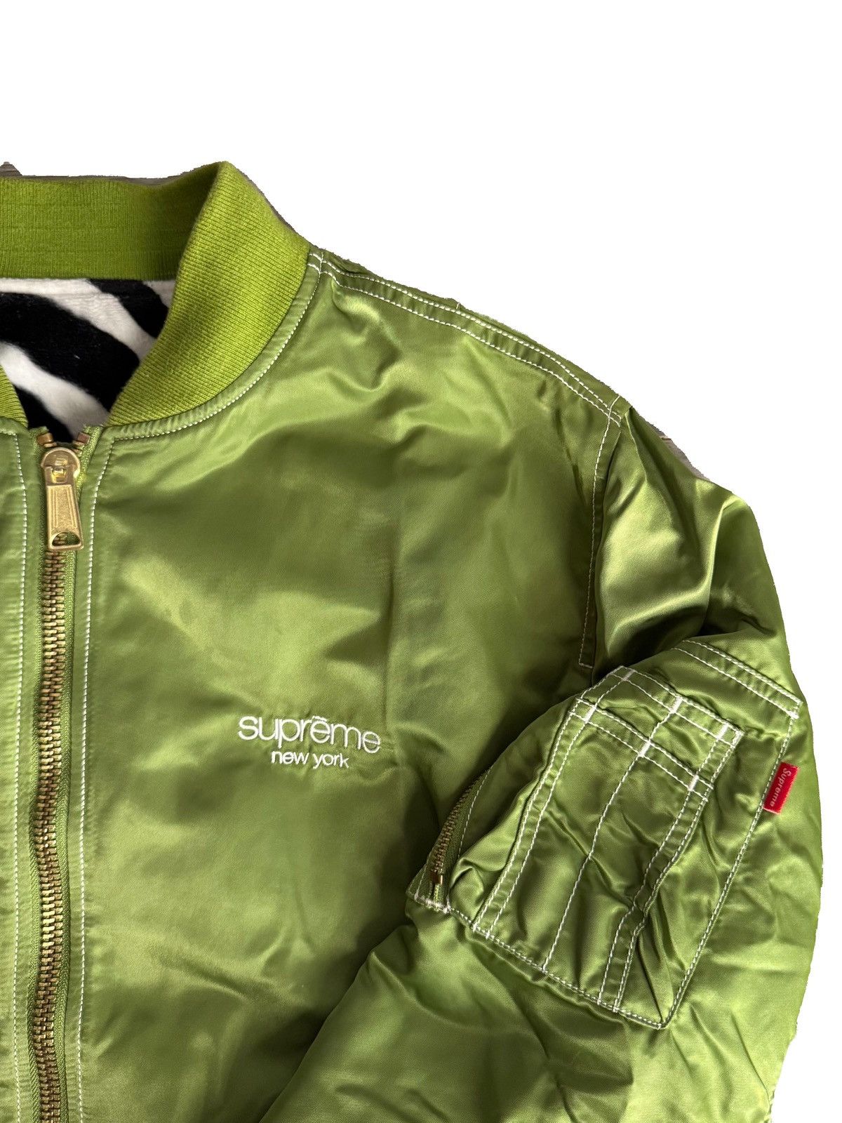 Supreme Supreme contrast stitch reversible ma 1 jacket green Size US L / EU 52-54 / 3 - 3 Thumbnail