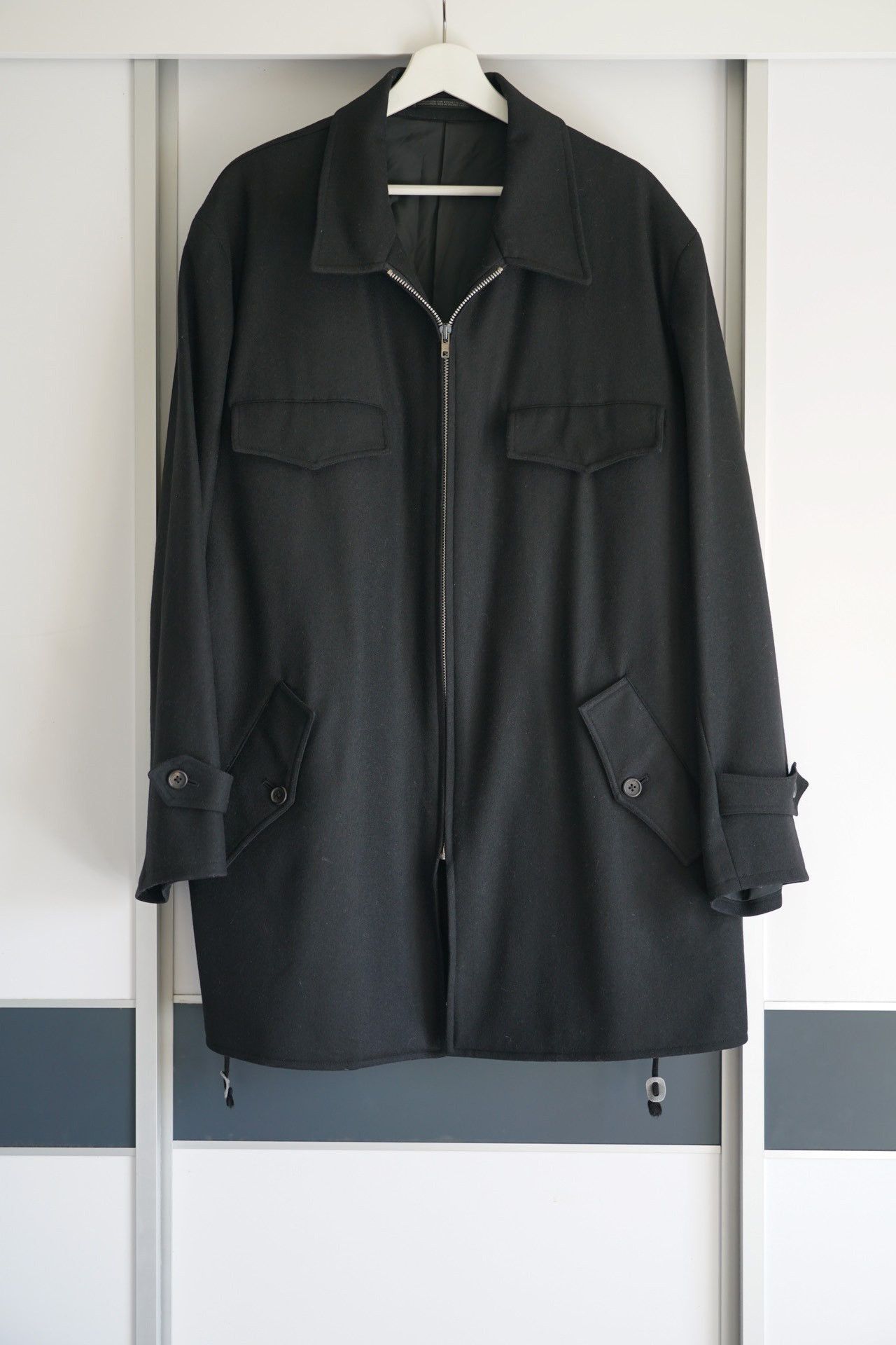 image of Yohji Yamamoto 97Aw Zippered Silhouette Jacket in Black, Men's (Size Medium)