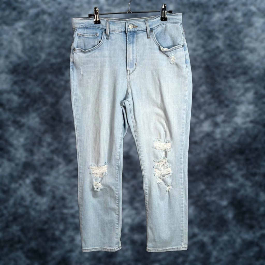 Levi's VINTAGE Levi's 724 High Rise Straight Crop Light Wash Jeans Distressed Womens Size 30 Womens Jeans Size 30" / US 8 / IT 44 - 1 Thumbnail