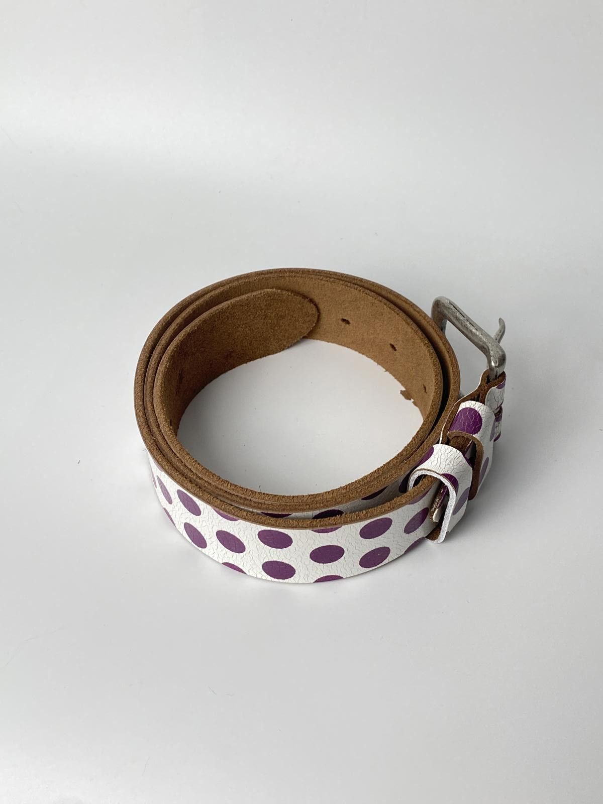 Japanese Brand Vtg Polka dots Statement Retro Unisex Genuine Leather Belt Size ONE SIZE - 8 Thumbnail