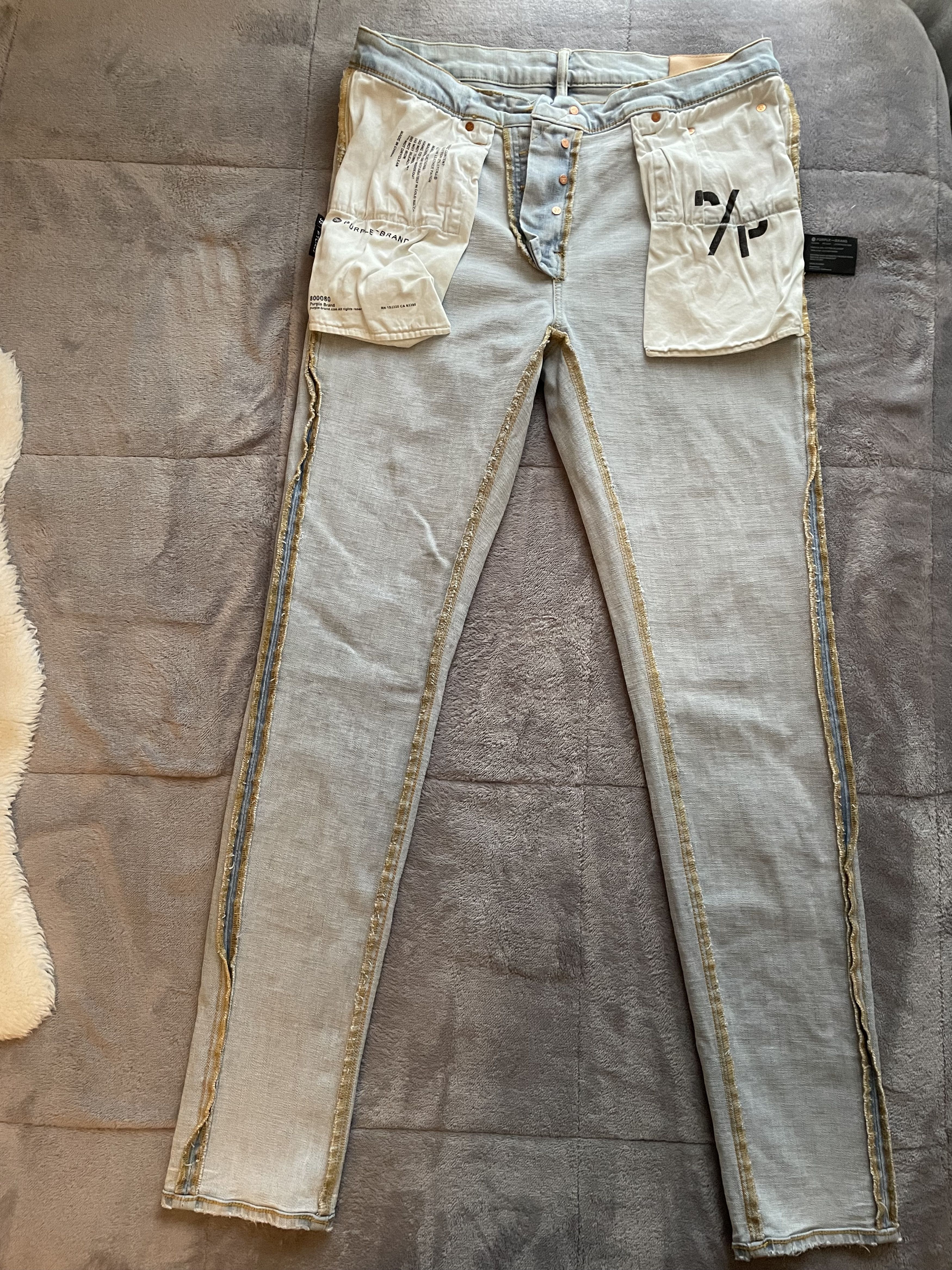 Purple Brand Purple Brand Denim P001-PTLI423-33 "Flock Painted Wordmark" Size US 33 - 18 Thumbnail