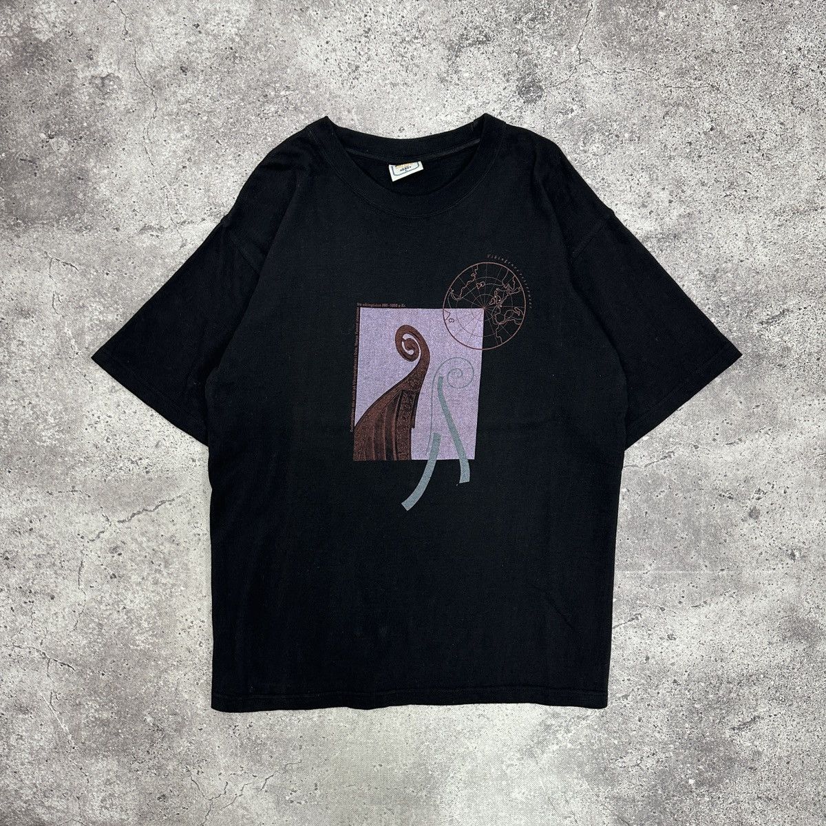 Vintage Vintage 90s Vikings Art tee Norway Oslo boat y2k history Size US XL / EU 56 / 4 - 1 Thumbnail