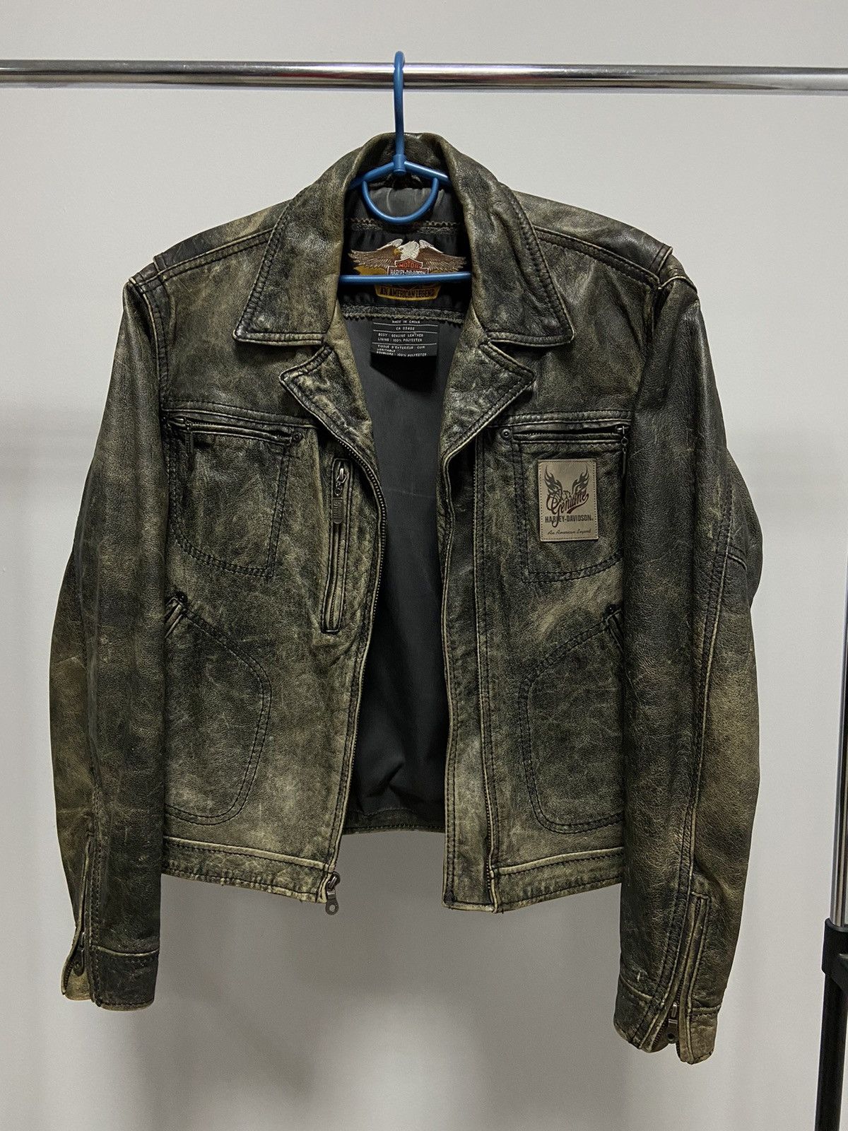 Harley Davidson × Vintage Harley Davidson genuine leather jacket racing big logo Size XXL / US 16-18 / IT 52-54 - 1 Thumbnail